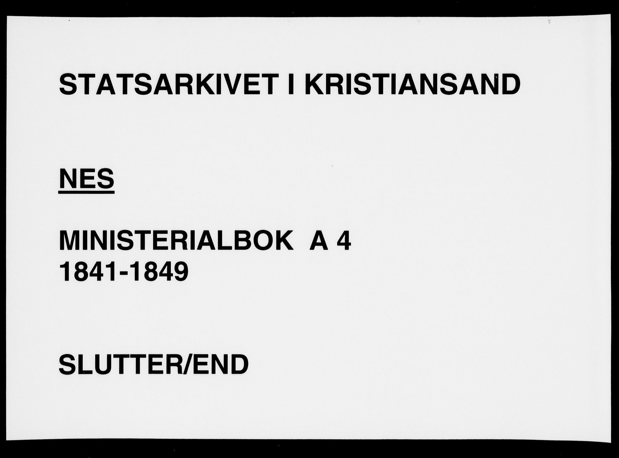 Flekkefjord sokneprestkontor, AV/SAK-1111-0012/F/Fa/Fac/L0004: Parish register (official) no. A 4, 1841-1849