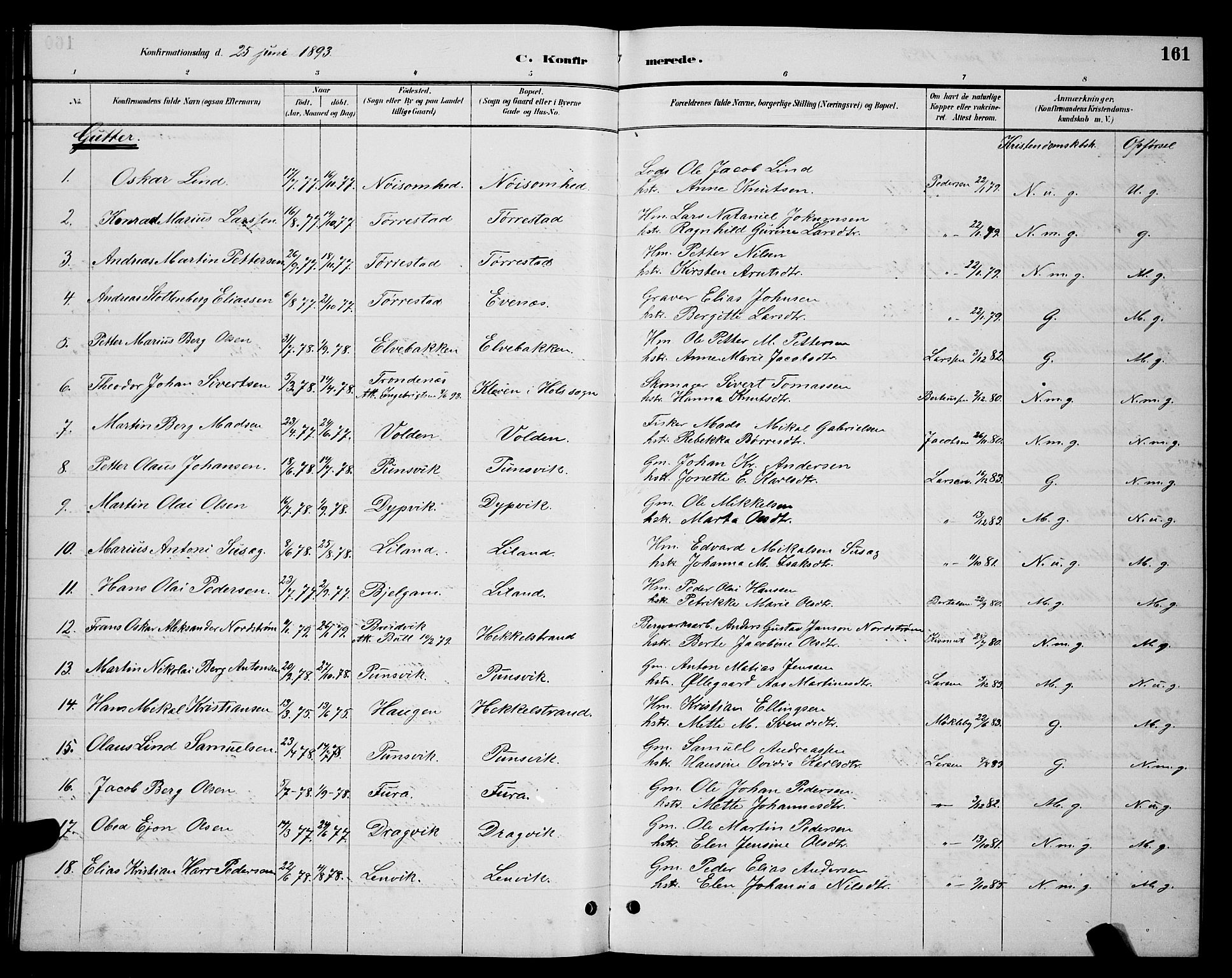 Ministerialprotokoller, klokkerbøker og fødselsregistre - Nordland, SAT/A-1459/863/L0914: Parish register (copy) no. 863C04, 1886-1897, p. 161