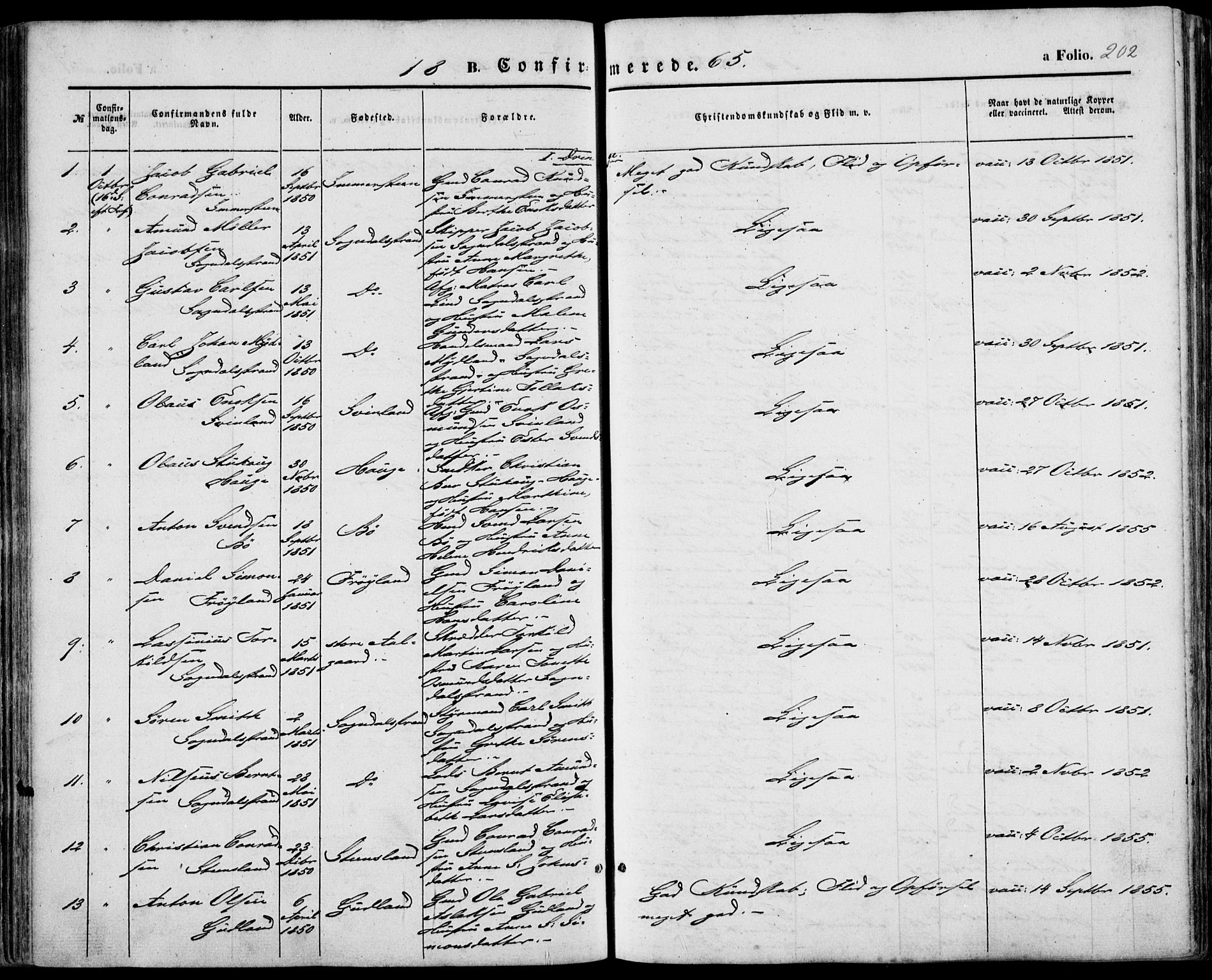 Sokndal sokneprestkontor, SAST/A-101808: Parish register (official) no. A 9, 1857-1874, p. 202
