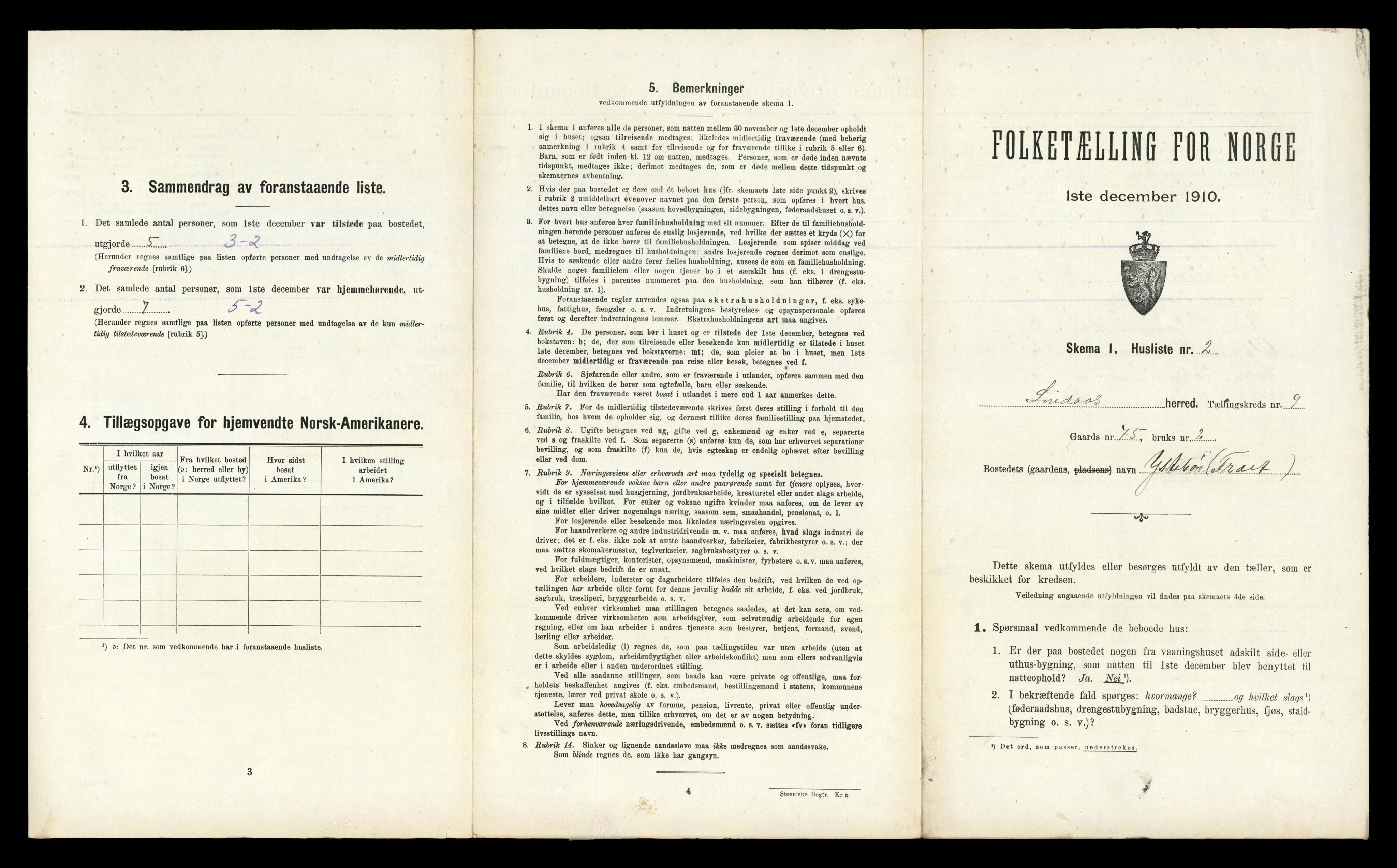 RA, 1910 census for Lindås, 1910, p. 600