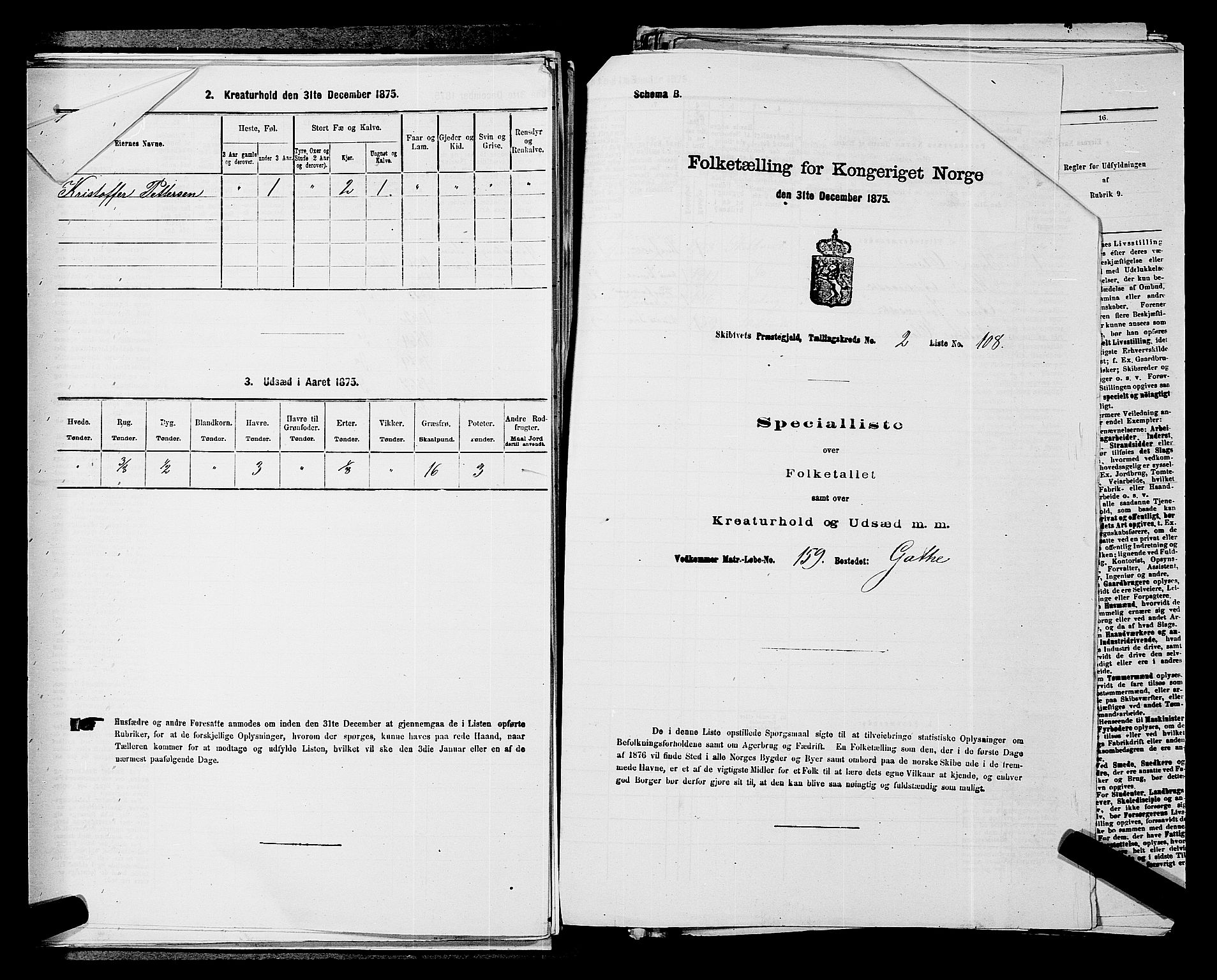 RA, 1875 census for 0127P Skiptvet, 1875, p. 429