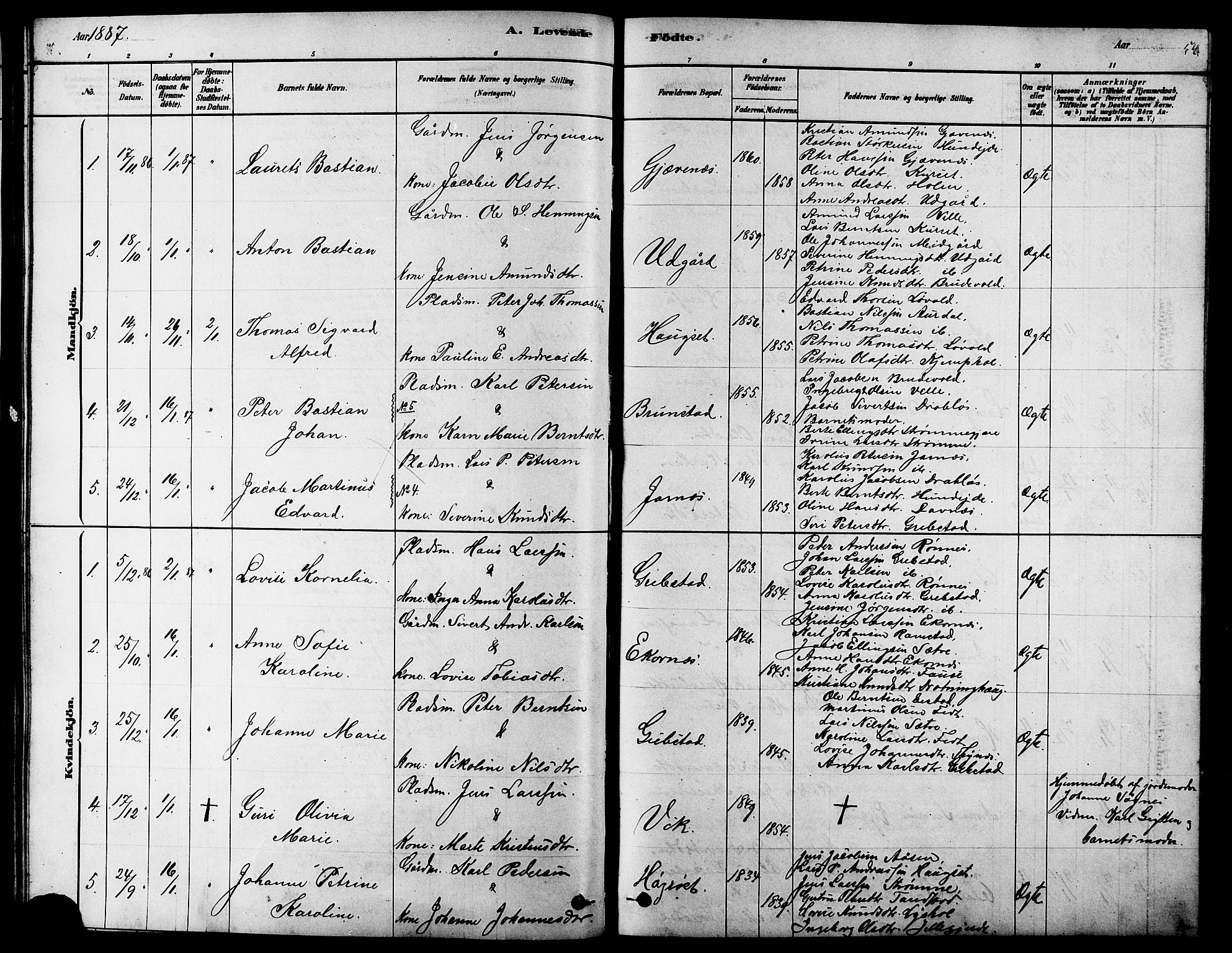 Ministerialprotokoller, klokkerbøker og fødselsregistre - Møre og Romsdal, AV/SAT-A-1454/523/L0339: Parish register (copy) no. 523C02, 1878-1891, p. 54