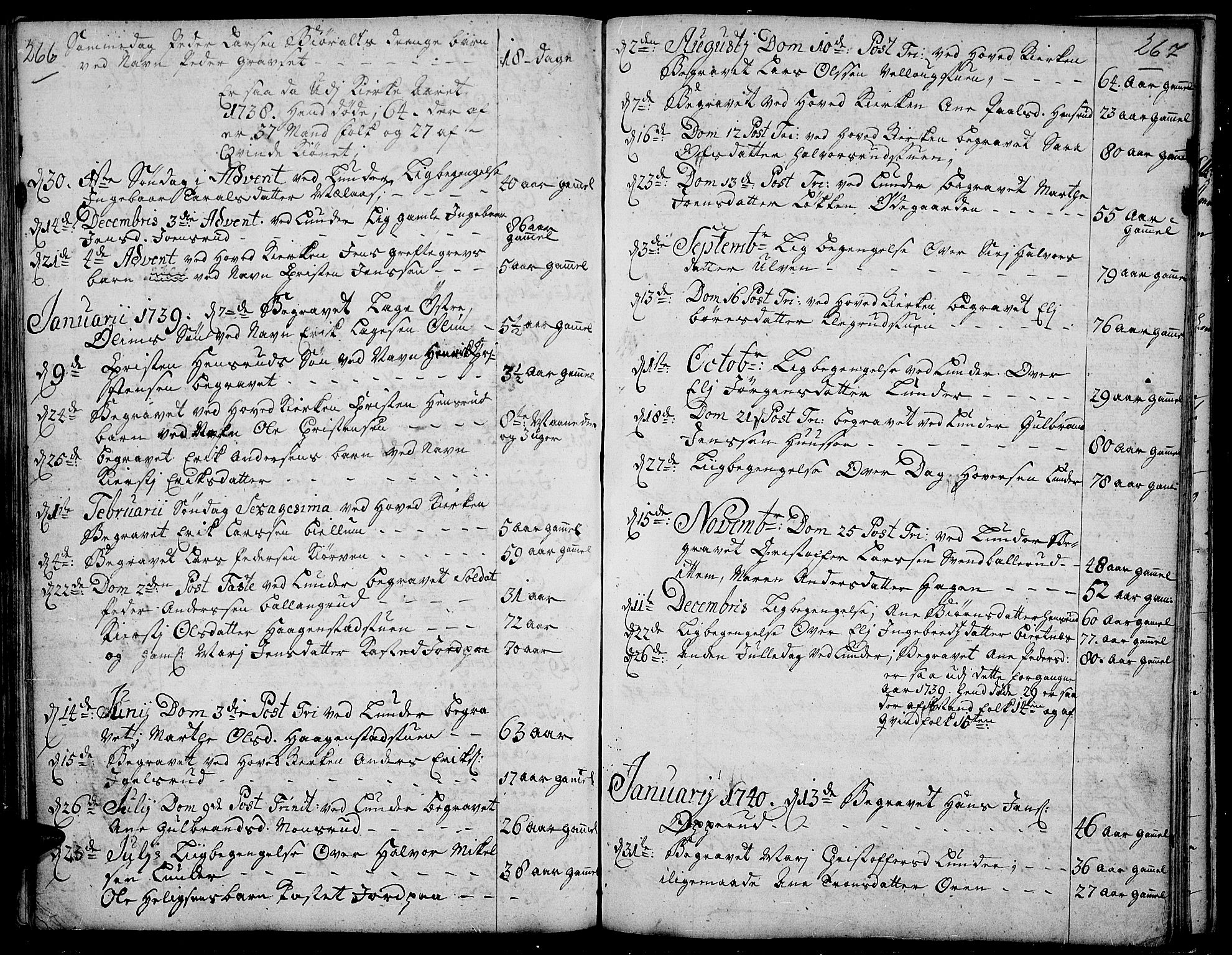 Jevnaker prestekontor, AV/SAH-PREST-116/H/Ha/Haa/L0002: Parish register (official) no. 2, 1725-1751, p. 266-267