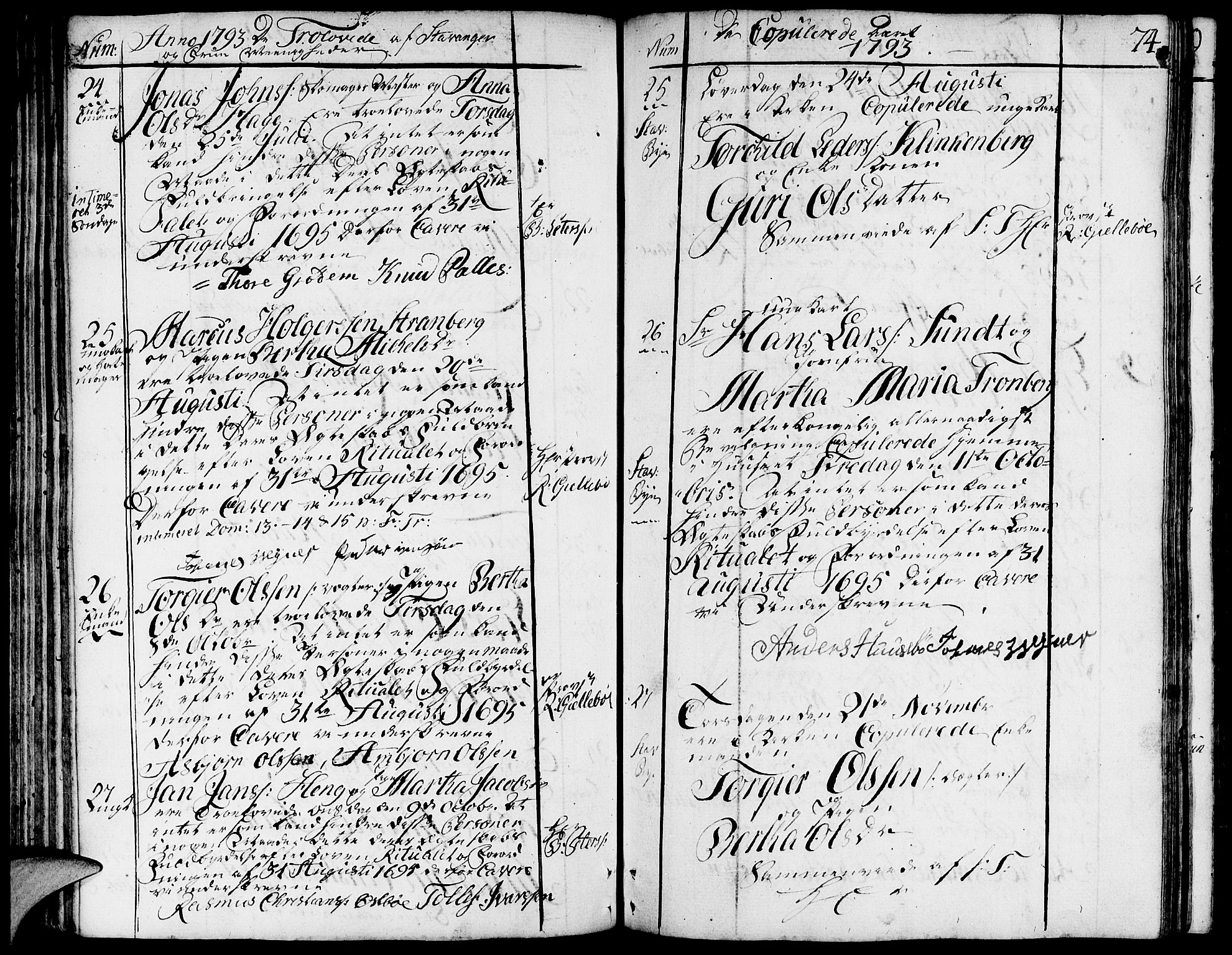 Domkirken sokneprestkontor, AV/SAST-A-101812/001/30/30BA/L0006: Parish register (official) no. A 6, 1783-1815, p. 74