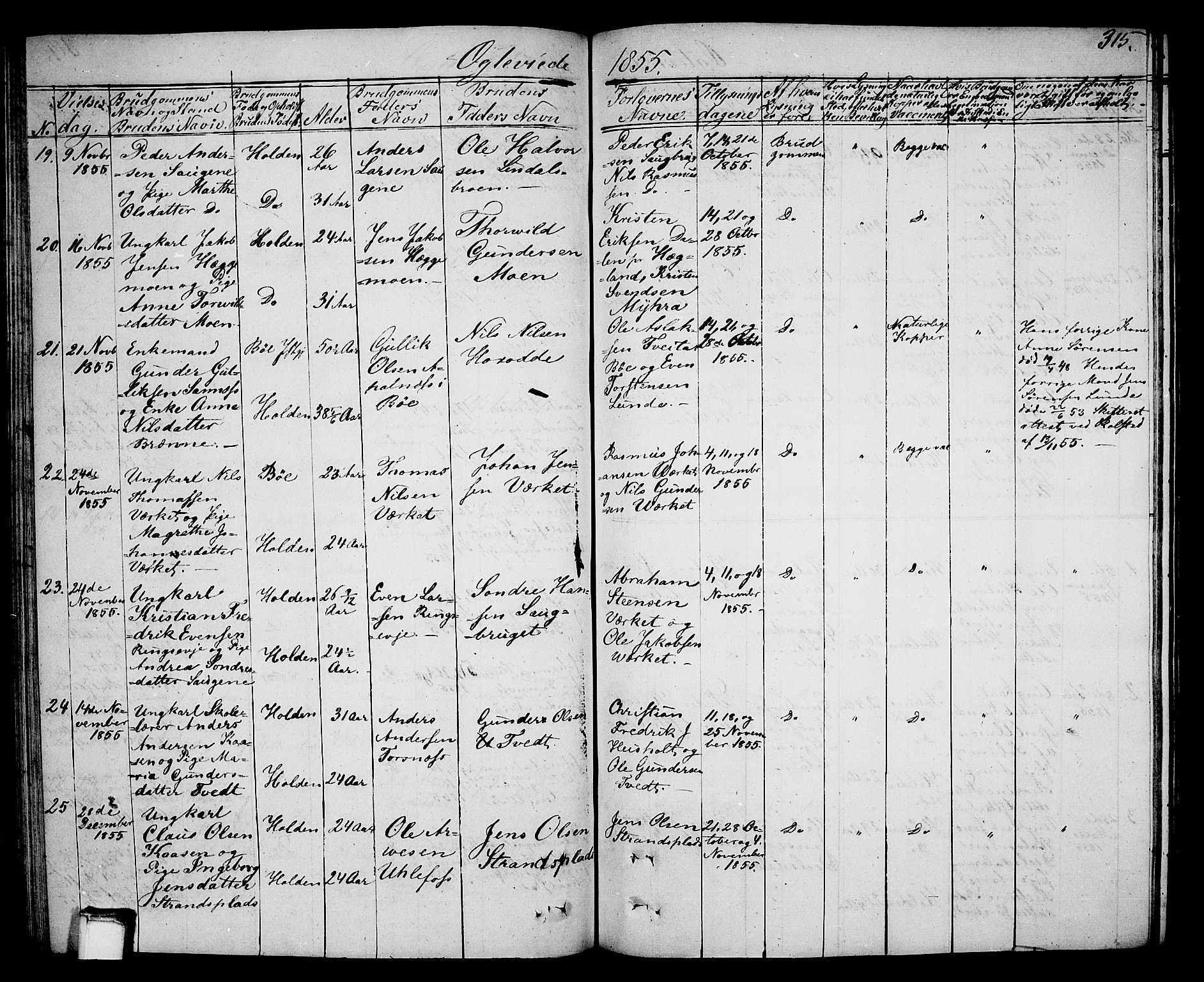 Holla kirkebøker, SAKO/A-272/G/Ga/L0003: Parish register (copy) no. I 3, 1849-1866, p. 315
