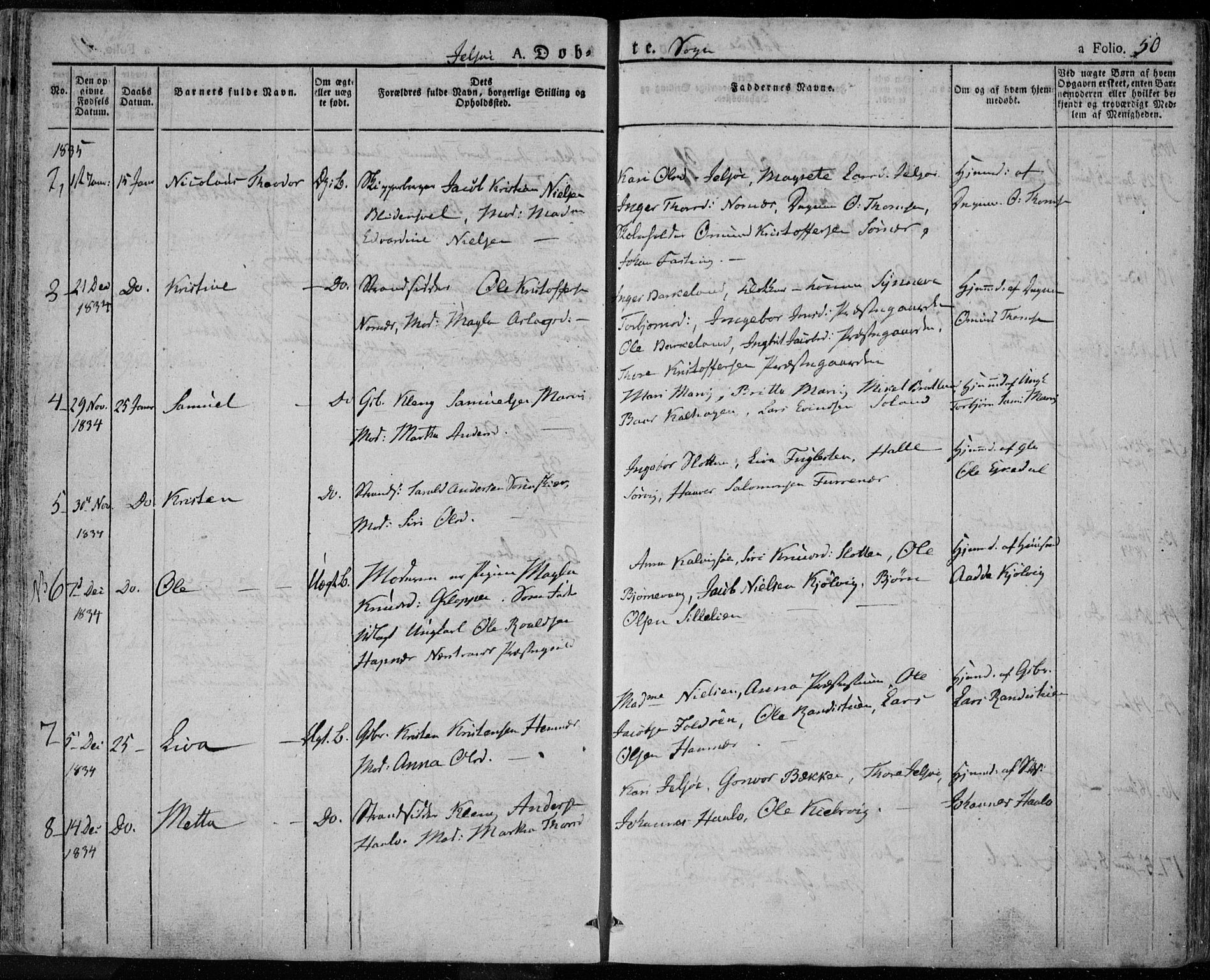 Jelsa sokneprestkontor, SAST/A-101842/01/IV: Parish register (official) no. A 6.1, 1828-1853, p. 50