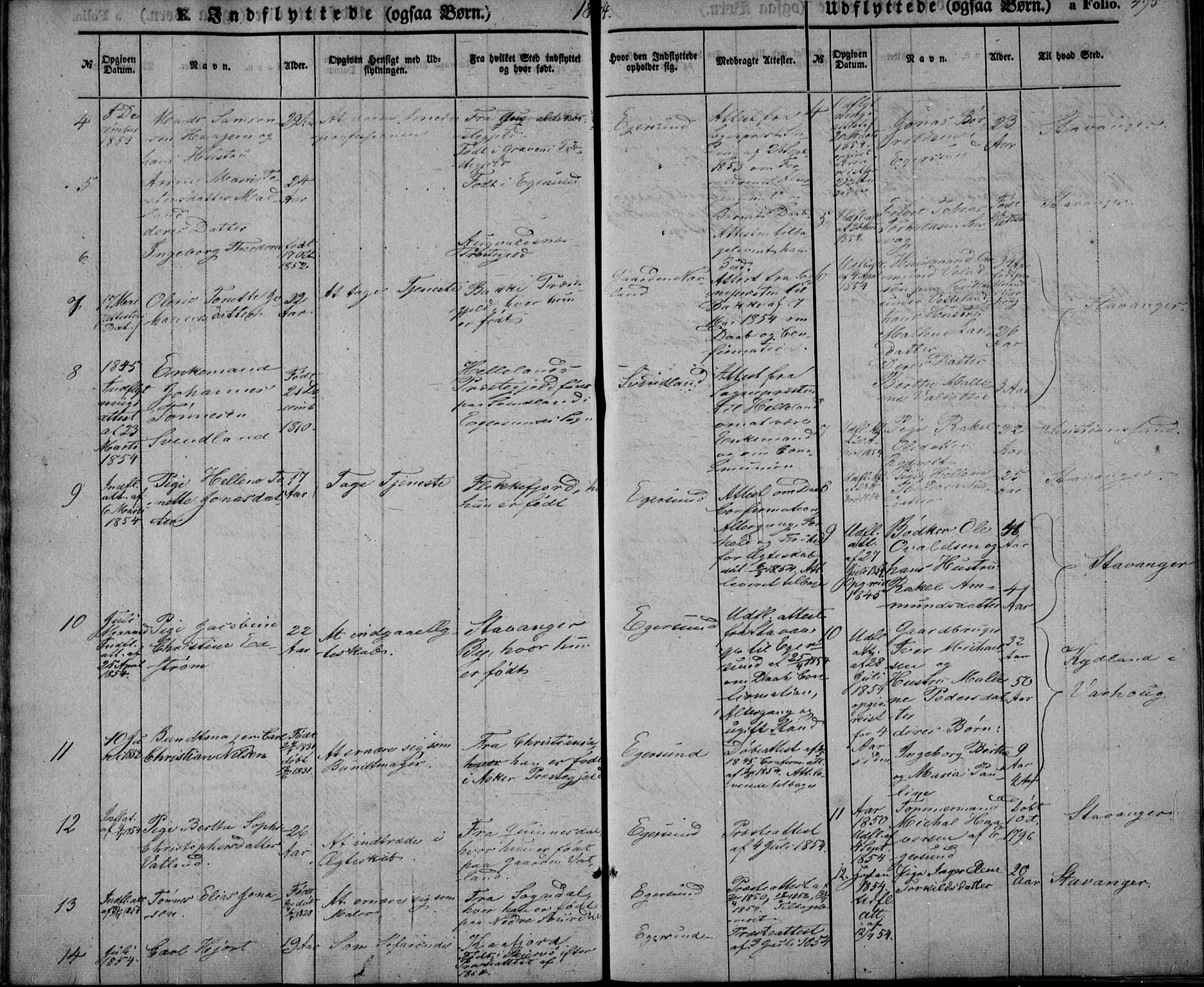 Eigersund sokneprestkontor, SAST/A-101807/S08/L0013: Parish register (official) no. A 12.2, 1850-1865, p. 495