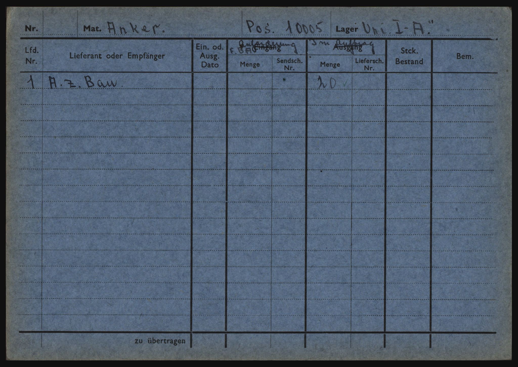Tyske arkiver, Organisation Todt (OT), Einsatzgruppe Wiking, AV/RA-RAFA-2188/1/O/O12/L0002: Kartotek - Elektromaterial etc A-Z, 1940-1945, p. 22