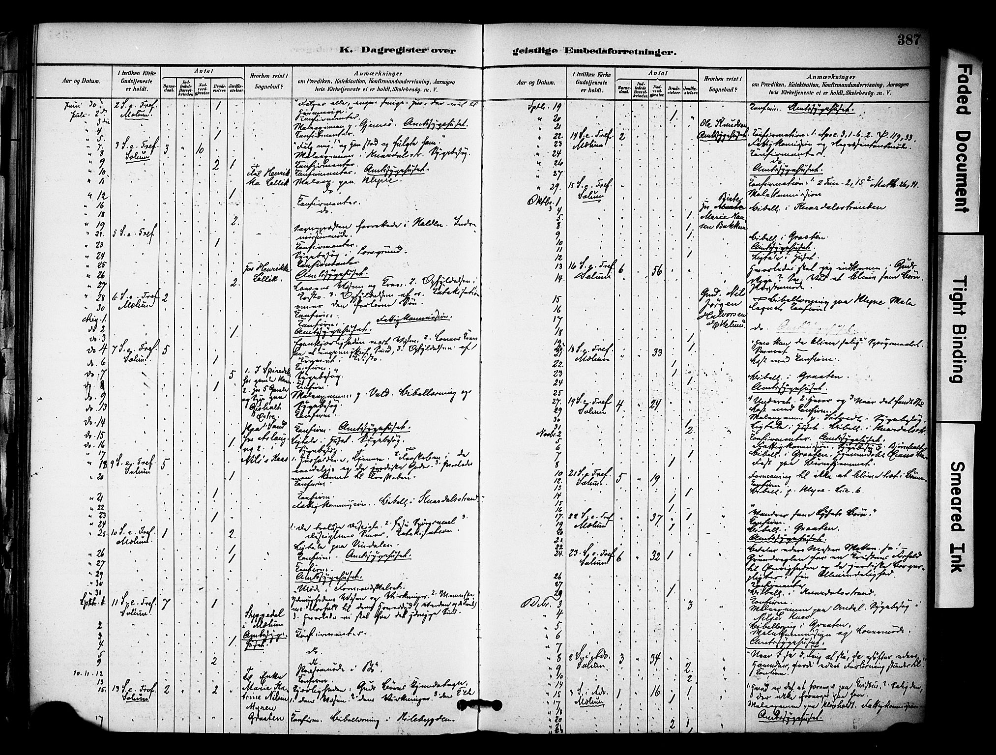 Solum kirkebøker, AV/SAKO-A-306/F/Fa/L0010: Parish register (official) no. I 10, 1888-1898, p. 387