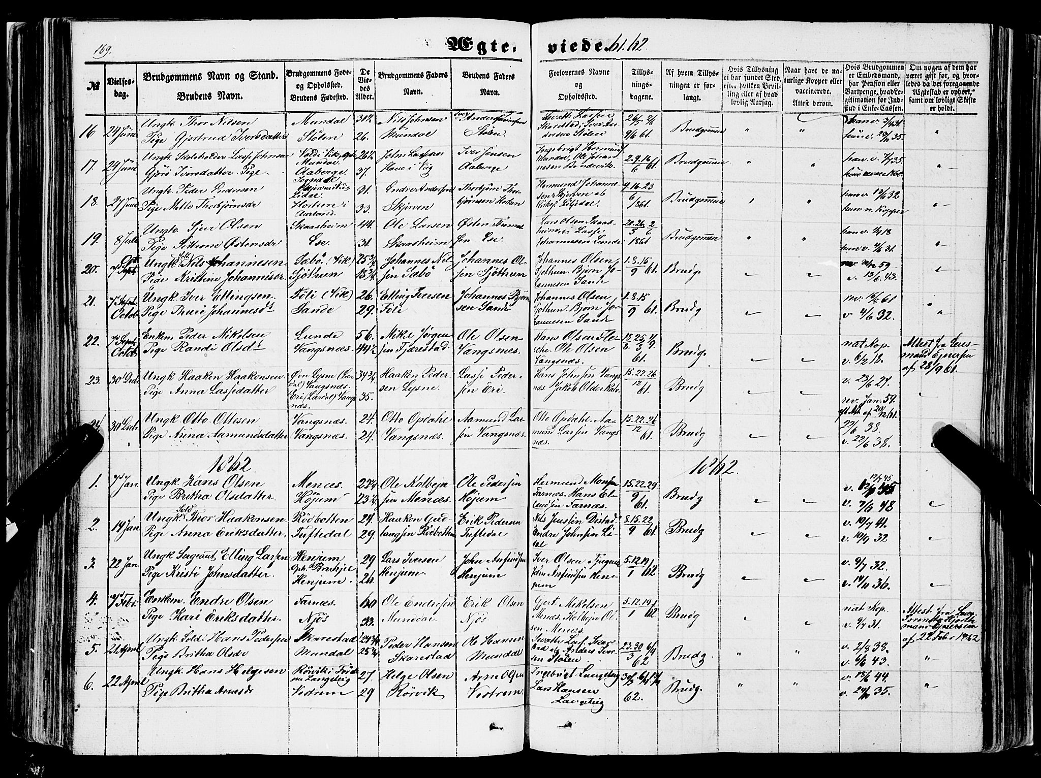 Balestrand sokneprestembete, AV/SAB-A-79601/H/Haa/Haaa/L0002: Parish register (official) no. A 2, 1847-1866, p. 169