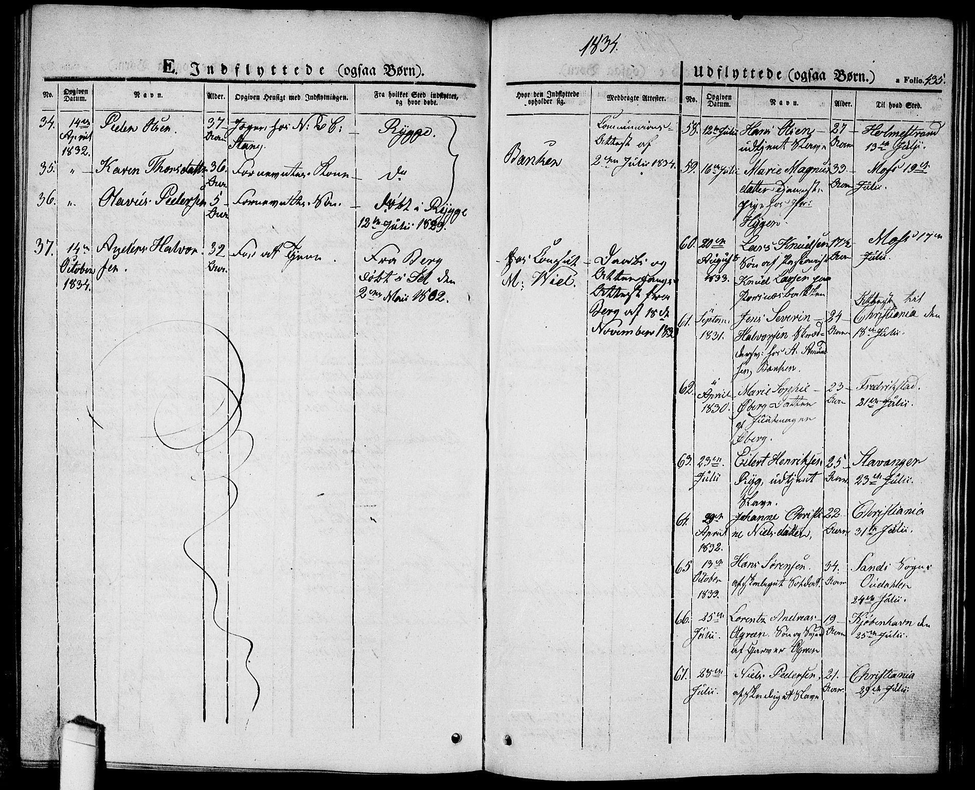 Halden prestekontor Kirkebøker, AV/SAO-A-10909/G/Ga/L0003: Parish register (copy) no. 3, 1834-1844, p. 435