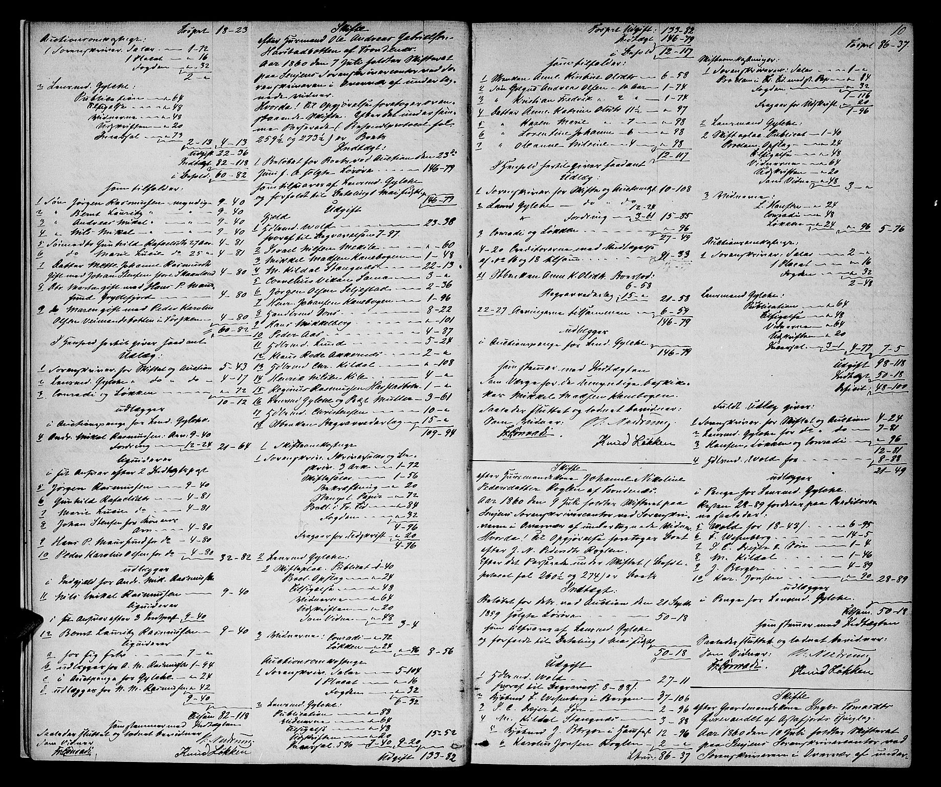 Senja sorenskriveri 1855-, AV/SATØ-S-0048/1/G/Gd/L0754: Skifteutlodningsprotokoll med register, 1859-1867, p. 9b-10a