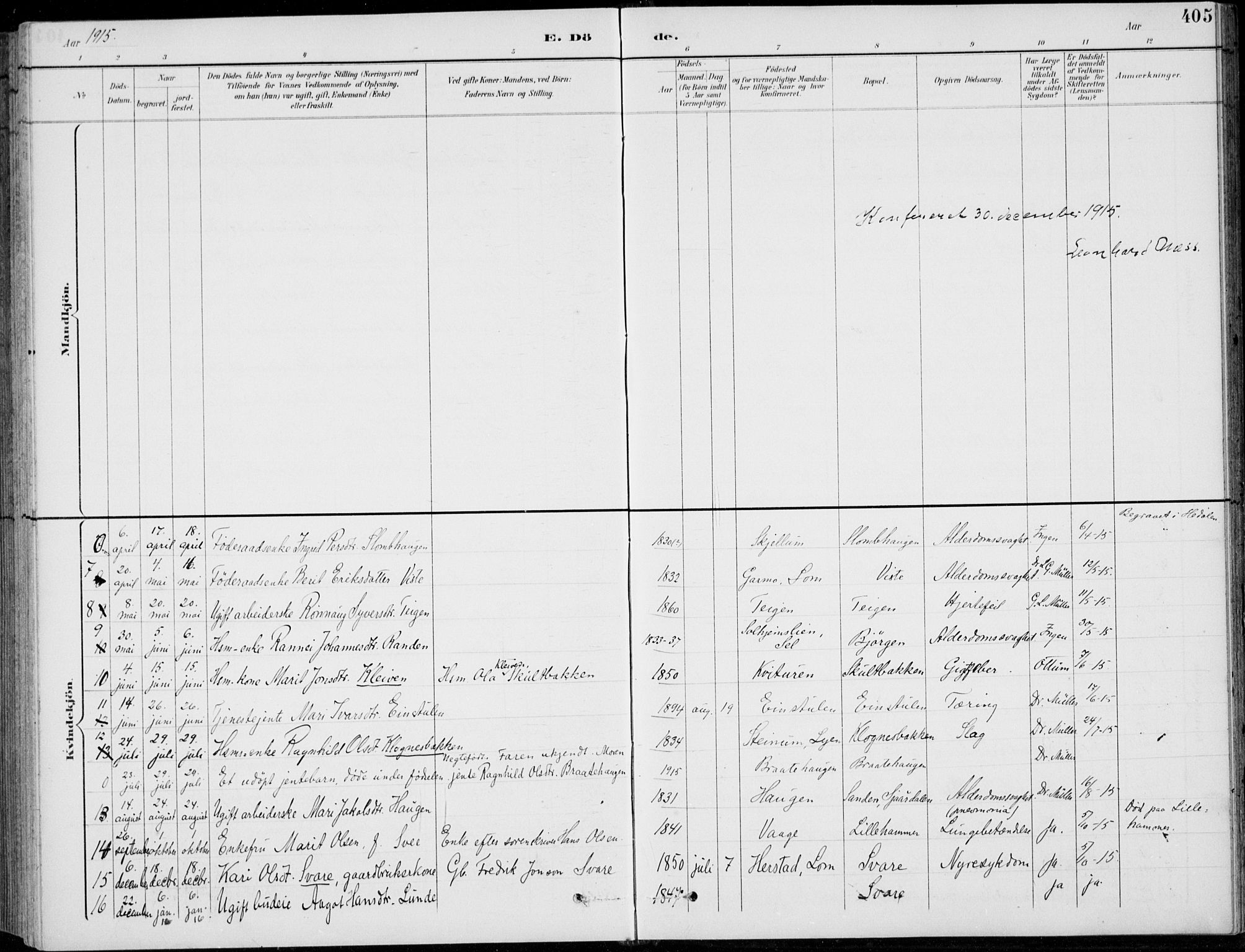 Vågå prestekontor, AV/SAH-PREST-076/H/Ha/Hab/L0002: Parish register (copy) no. 2, 1894-1939, p. 405