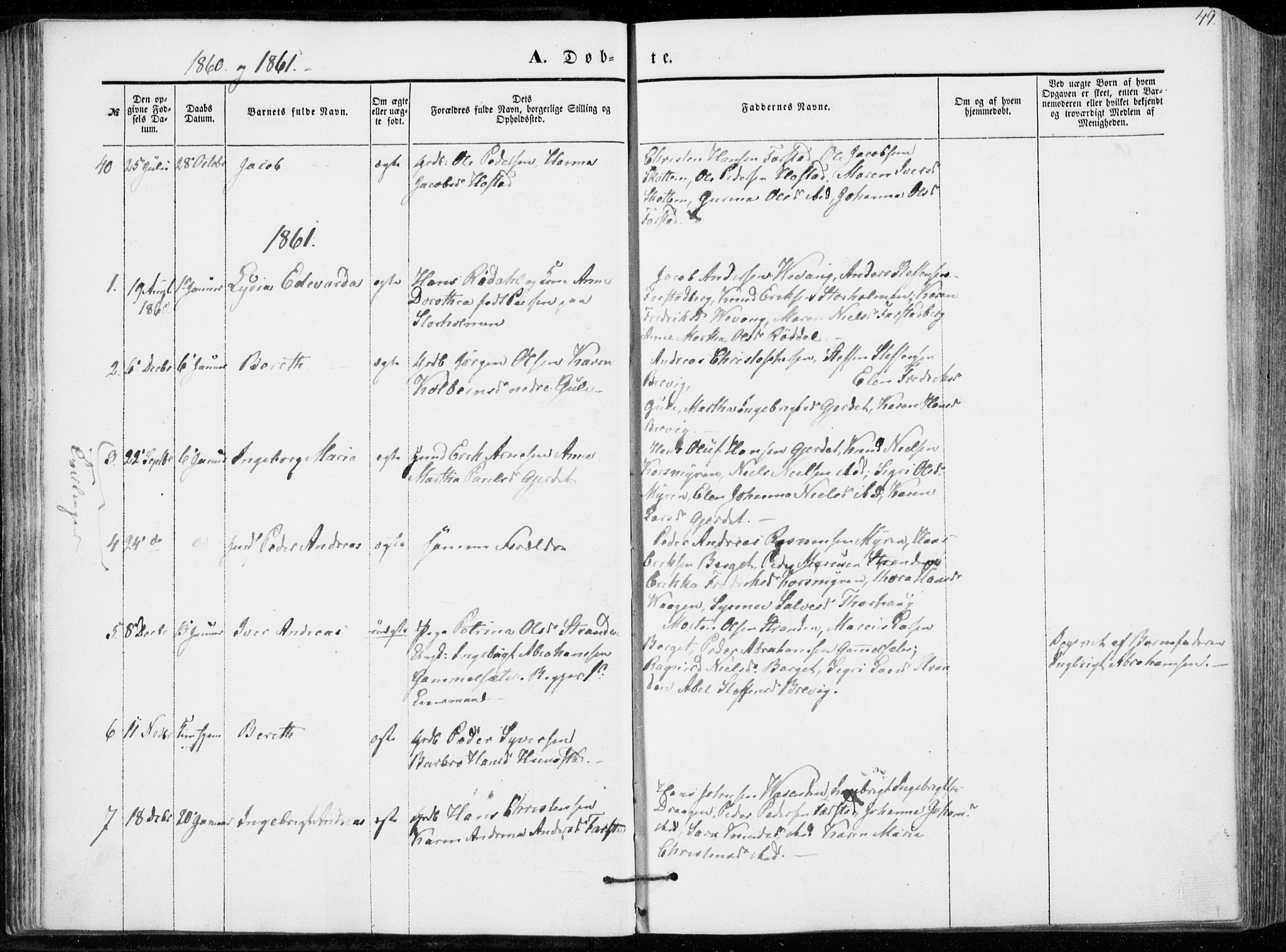 Ministerialprotokoller, klokkerbøker og fødselsregistre - Møre og Romsdal, AV/SAT-A-1454/566/L0767: Parish register (official) no. 566A06, 1852-1868, p. 49