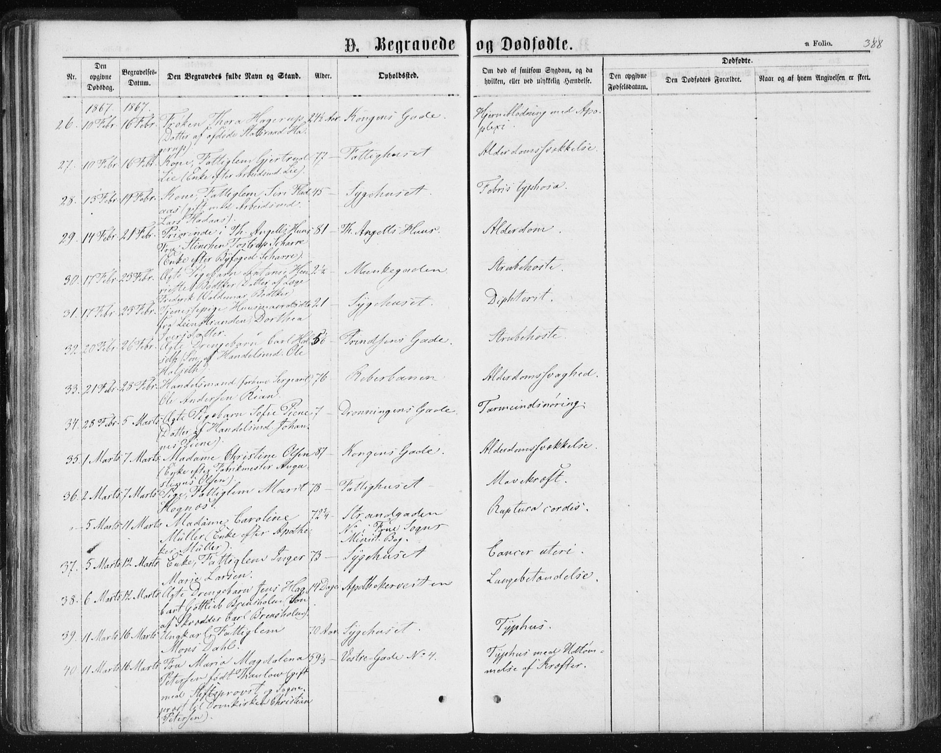 Ministerialprotokoller, klokkerbøker og fødselsregistre - Sør-Trøndelag, SAT/A-1456/601/L0055: Parish register (official) no. 601A23, 1866-1877, p. 388