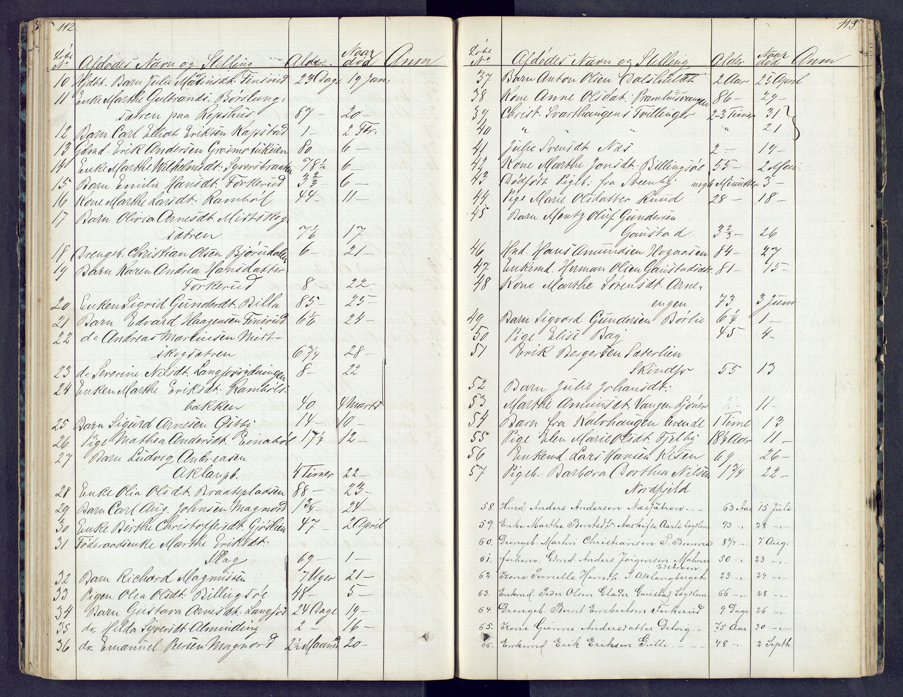 Vinger og Odal sorenskriveri, SAH/TING-022/J/Jf/L0003: Dødsfallsprotokoll - Vinger og Eidskog, 1867-1881, p. 112-113