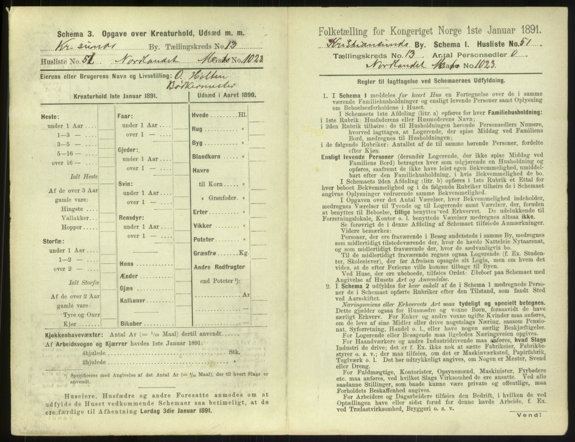 RA, 1891 census for 1503 Kristiansund, 1891, p. 1492