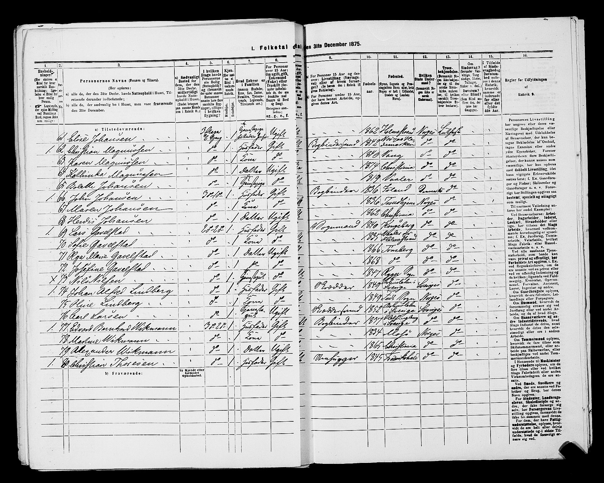 RA, 1875 census for 0301 Kristiania, 1875, p. 2548