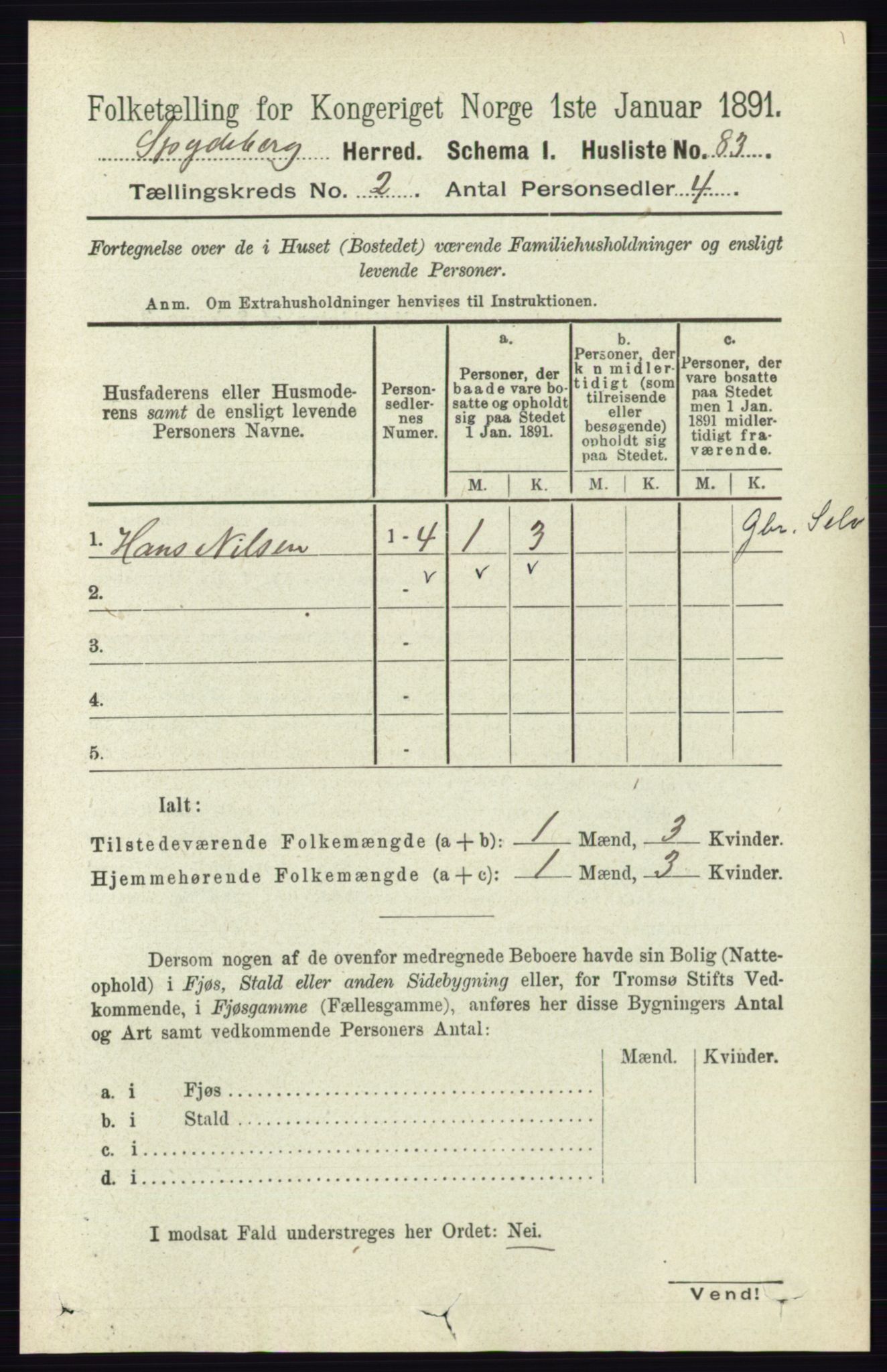 RA, 1891 census for 0123 Spydeberg, 1891, p. 688