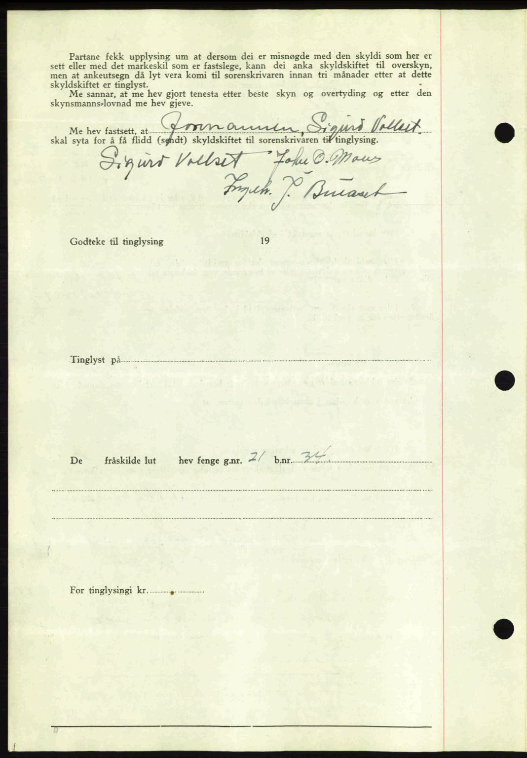 Romsdal sorenskriveri, AV/SAT-A-4149/1/2/2C: Mortgage book no. A15, 1943-1944, Diary no: : 133/1944