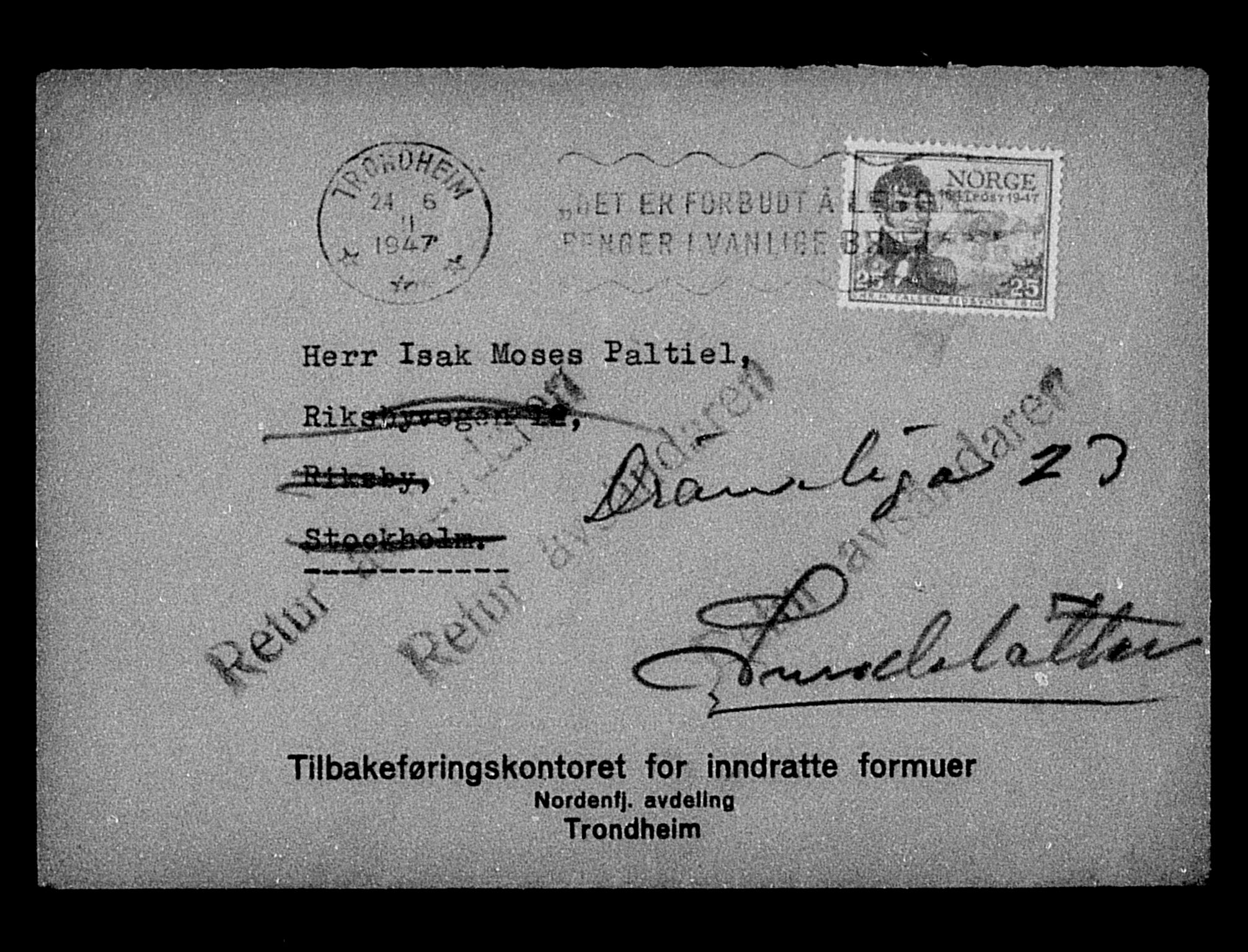 Justisdepartementet, Tilbakeføringskontoret for inndratte formuer, AV/RA-S-1564/H/Hc/Hcb/L0915: --, 1945-1947, p. 85