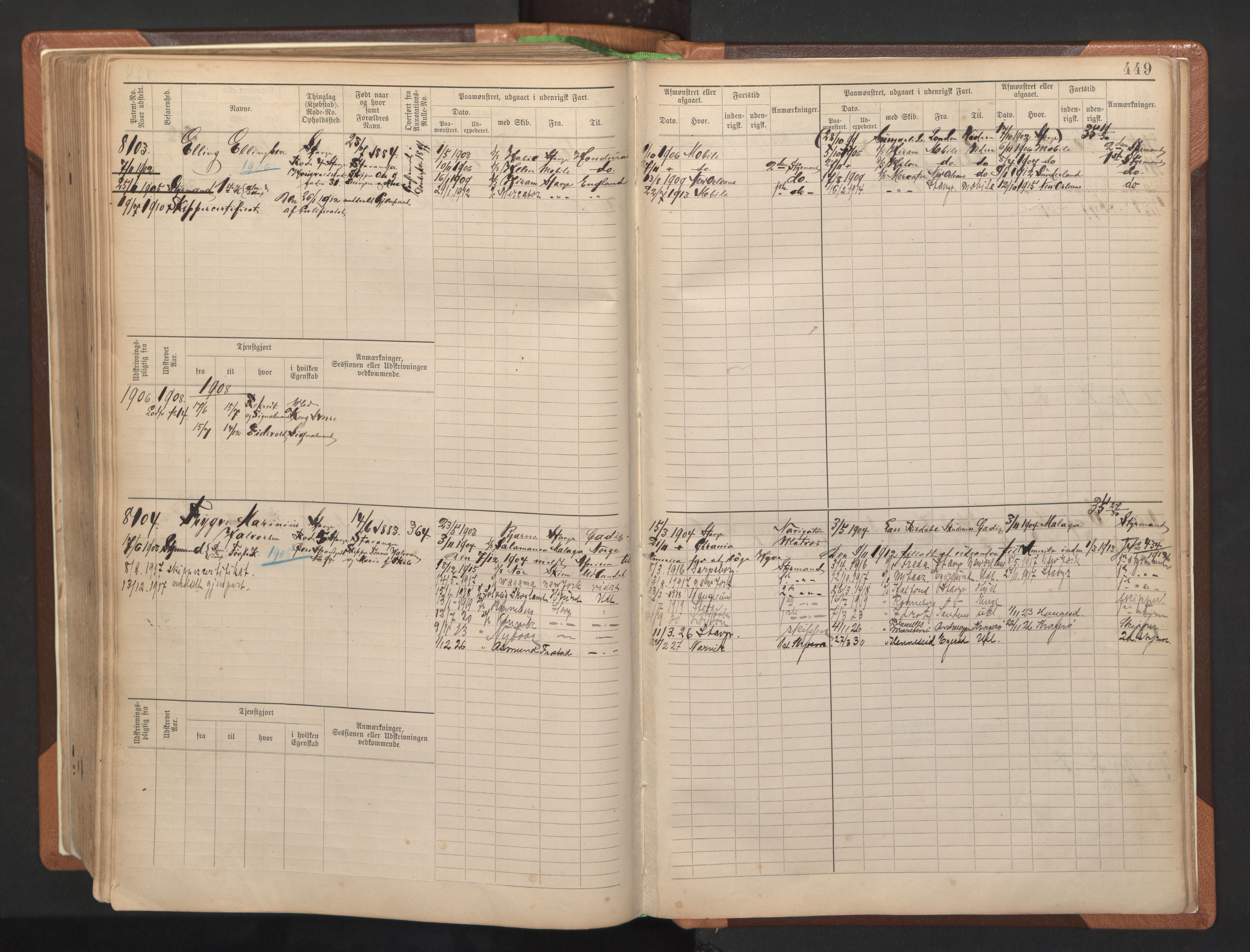 Stavanger sjømannskontor, AV/SAST-A-102006/F/Fb/Fbb/L0012: Sjøfartshovedrulle, patentnr. 7207-8158, 1894-1904, p. 453