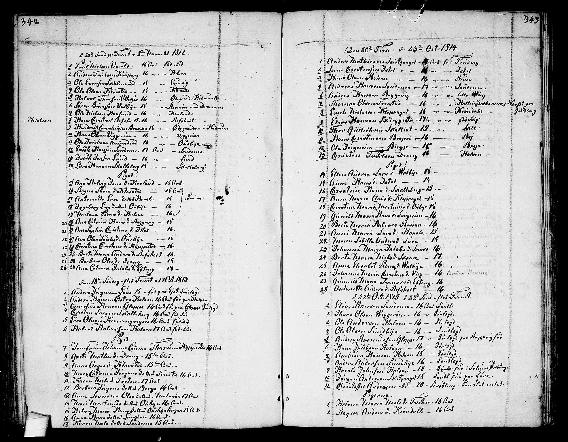 Tjølling kirkebøker, SAKO/A-60/F/Fa/L0004: Parish register (official) no. 4, 1779-1817, p. 342-343