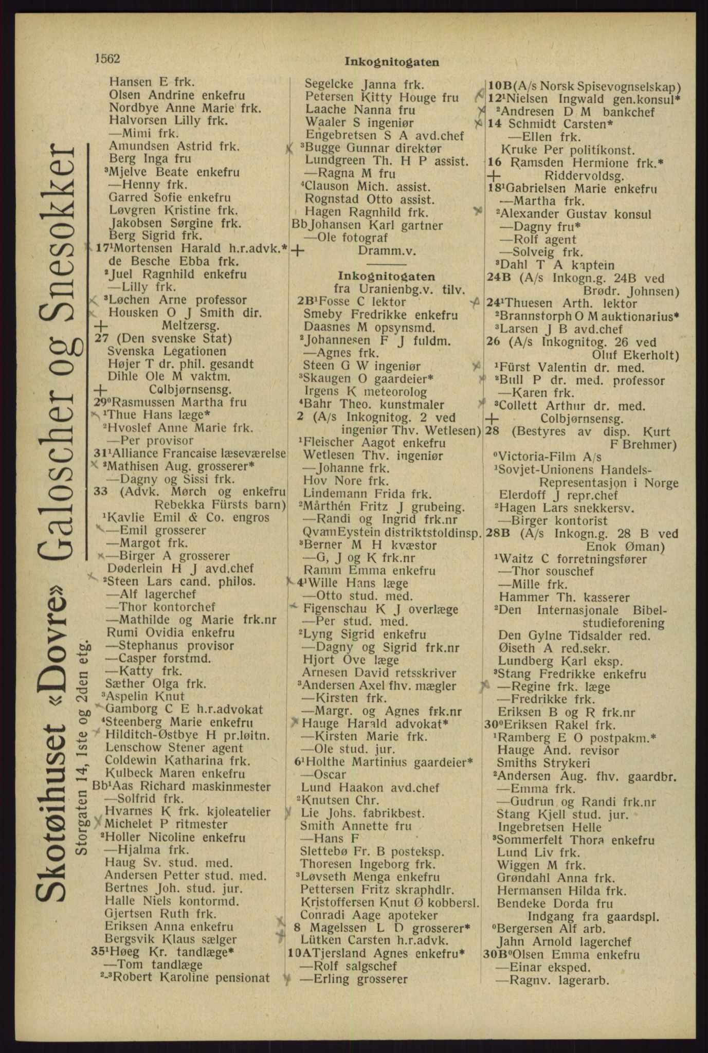 Kristiania/Oslo adressebok, PUBL/-, 1929, p. 1562