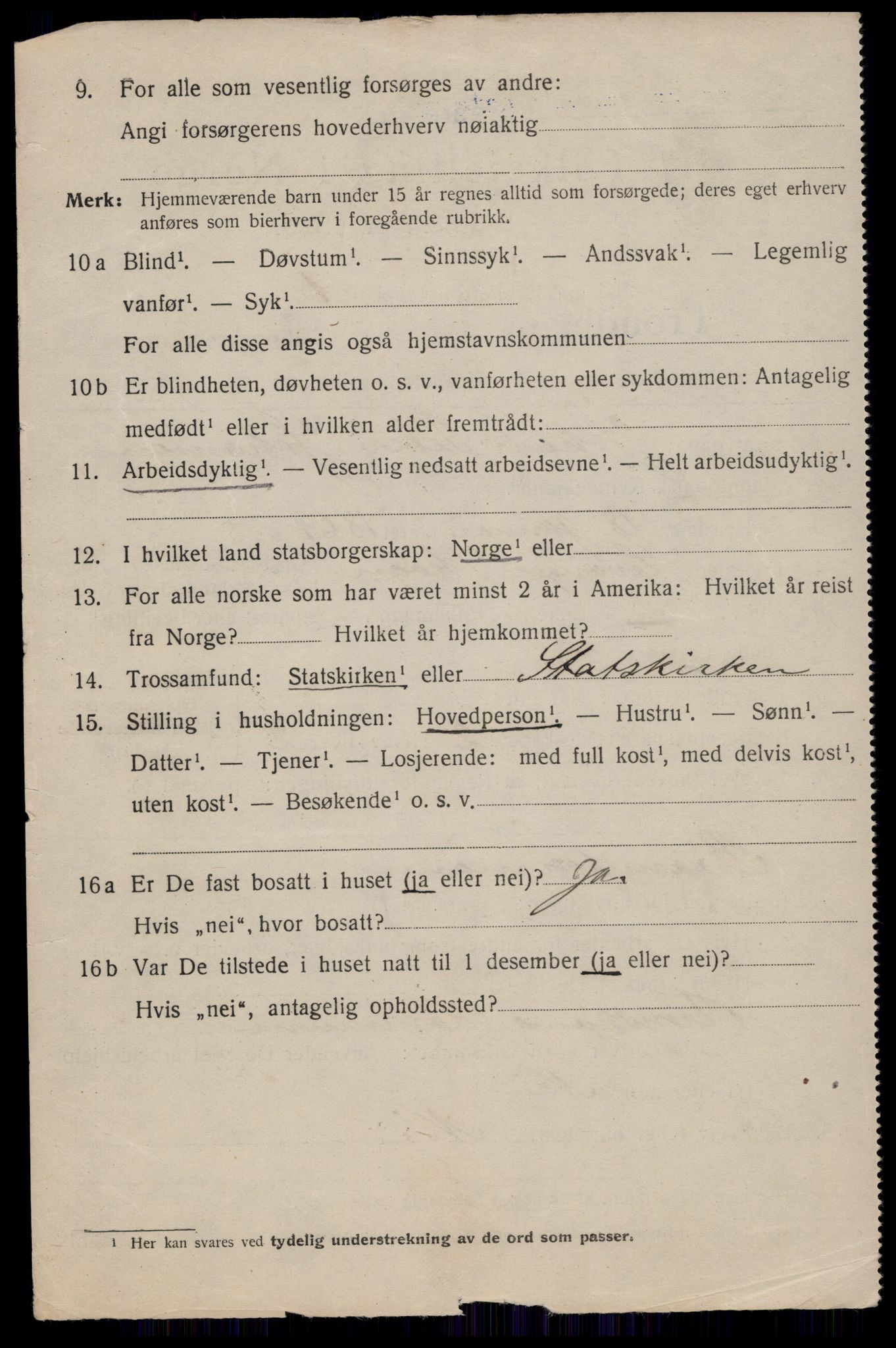 SAT, 1920 census for Trondheim, 1920, p. 115491