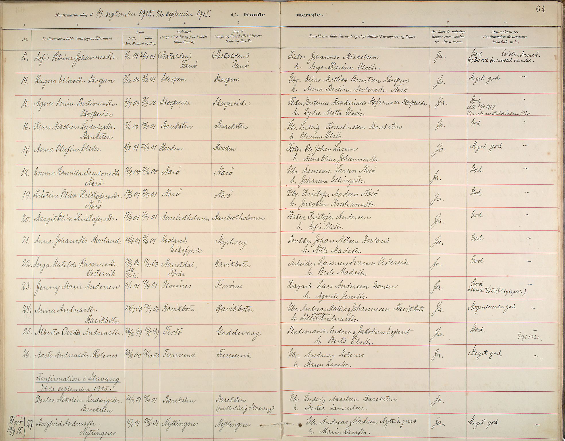 Kinn sokneprestembete, SAB/A-80801/H/Haa/Haab/L0006: Parish register (official) no. B 6, 1883-1925, p. 64