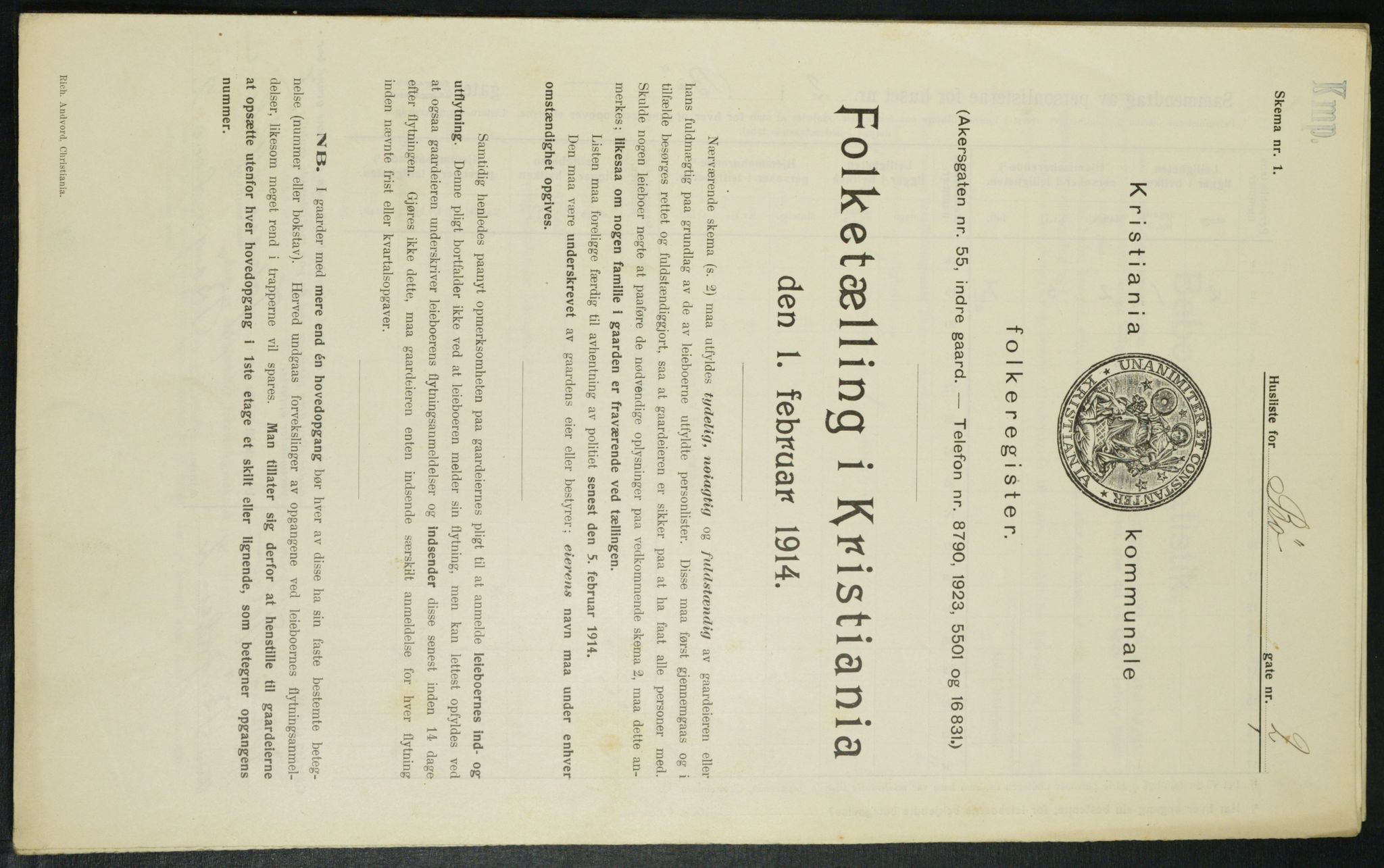 OBA, Municipal Census 1914 for Kristiania, 1914, p. 11269