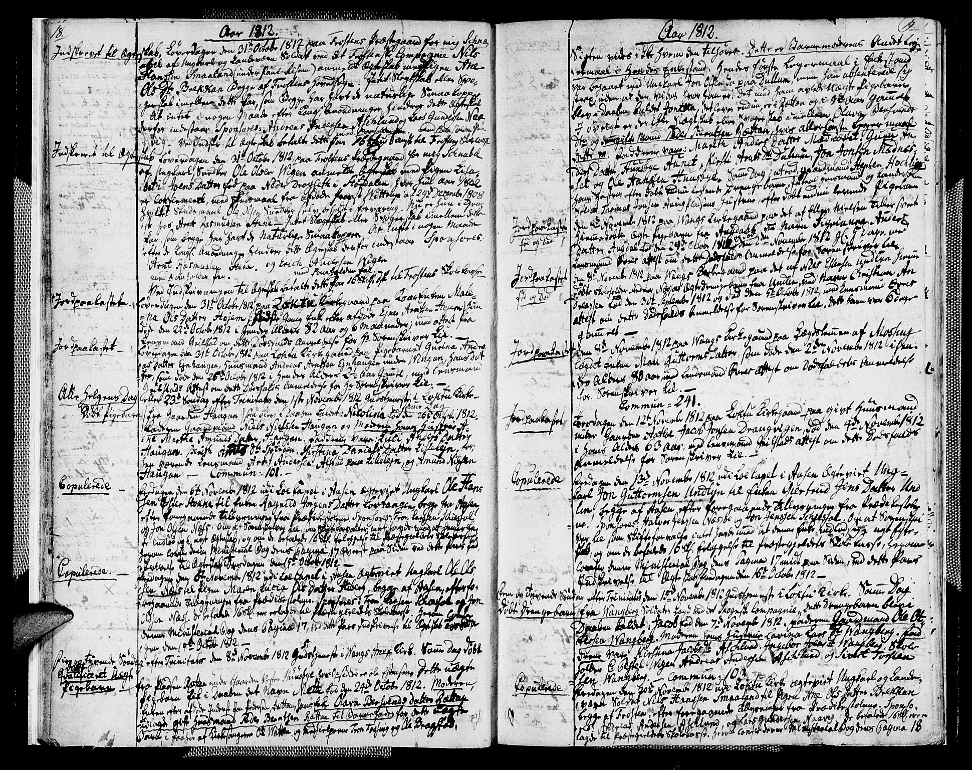Ministerialprotokoller, klokkerbøker og fødselsregistre - Nord-Trøndelag, SAT/A-1458/713/L0111: Parish register (official) no. 713A03, 1812-1816, p. 18-19