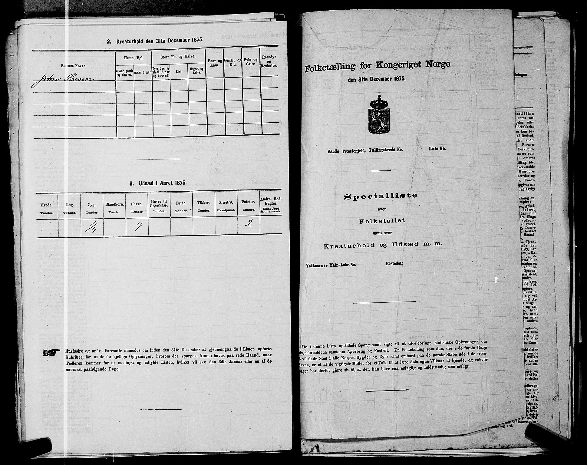 RA, 1875 census for 0235P Ullensaker, 1875, p. 1985