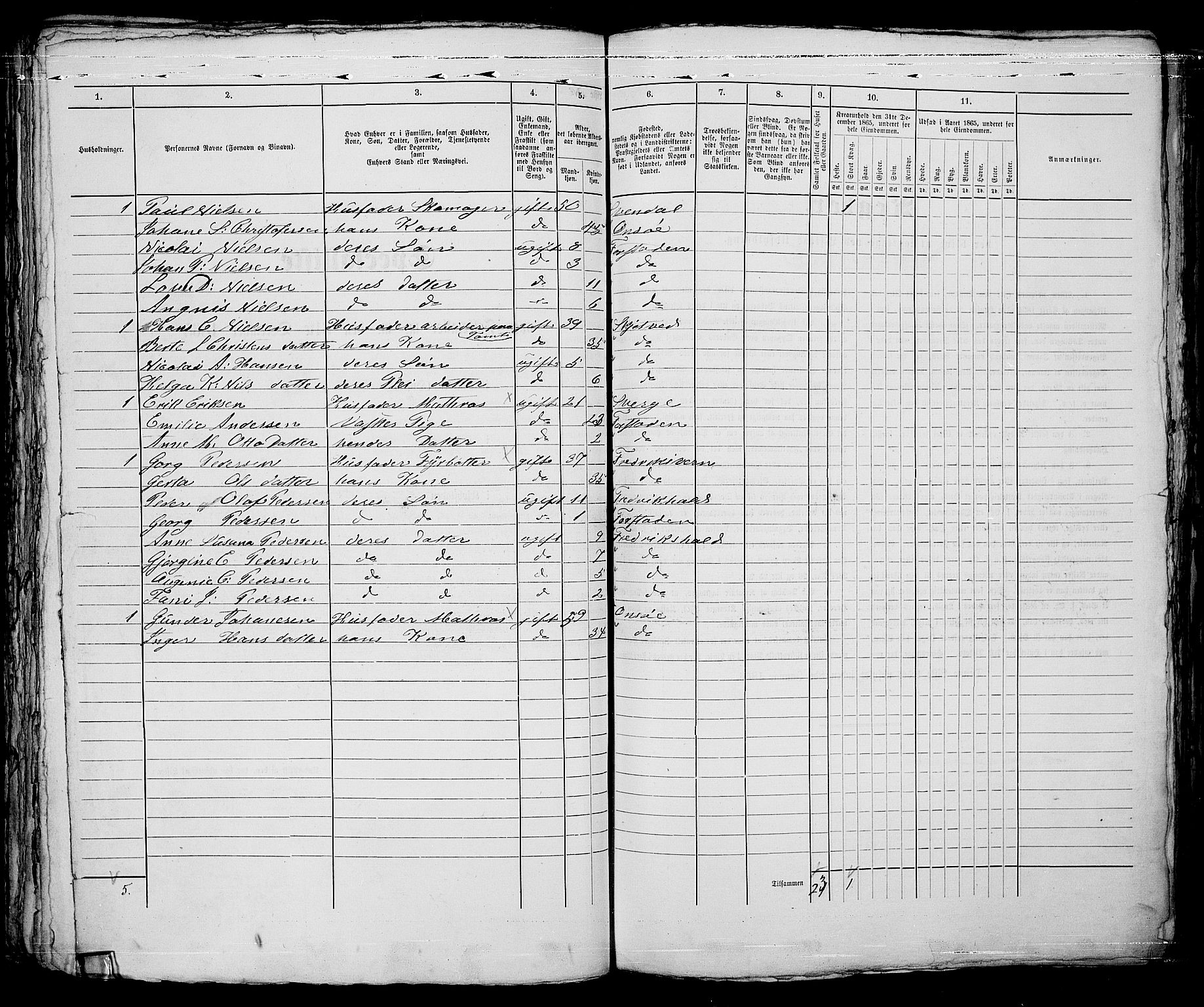 RA, 1865 census for Fredrikstad/Fredrikstad, 1865, p. 543