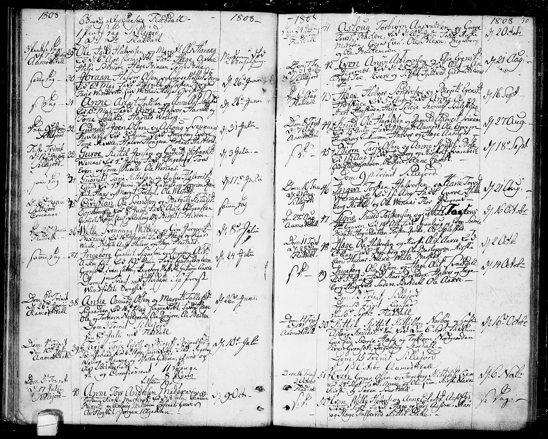 Seljord kirkebøker, AV/SAKO-A-20/F/Fa/L0009: Parish register (official) no. I 9, 1801-1814, p. 30