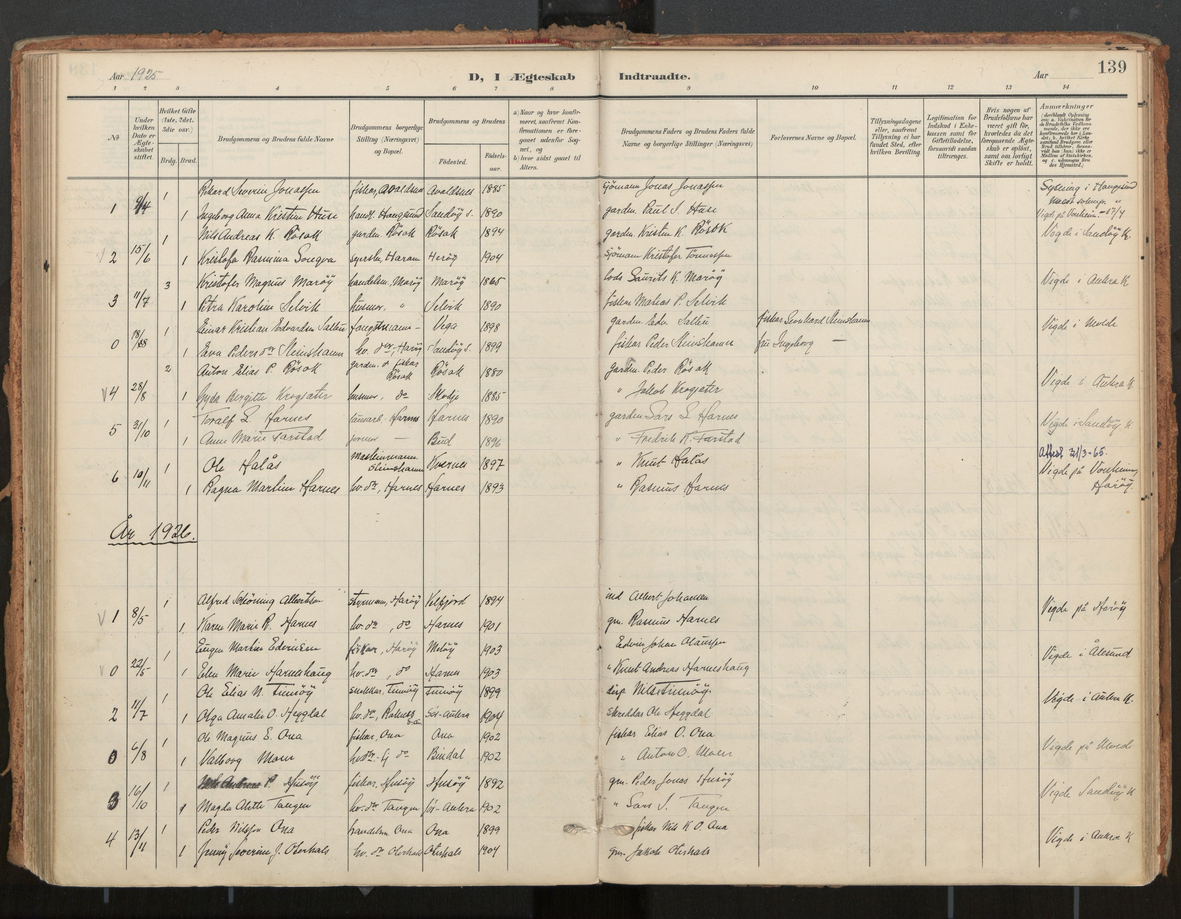 Ministerialprotokoller, klokkerbøker og fødselsregistre - Møre og Romsdal, AV/SAT-A-1454/561/L0730: Parish register (official) no. 561A04, 1901-1929, p. 139