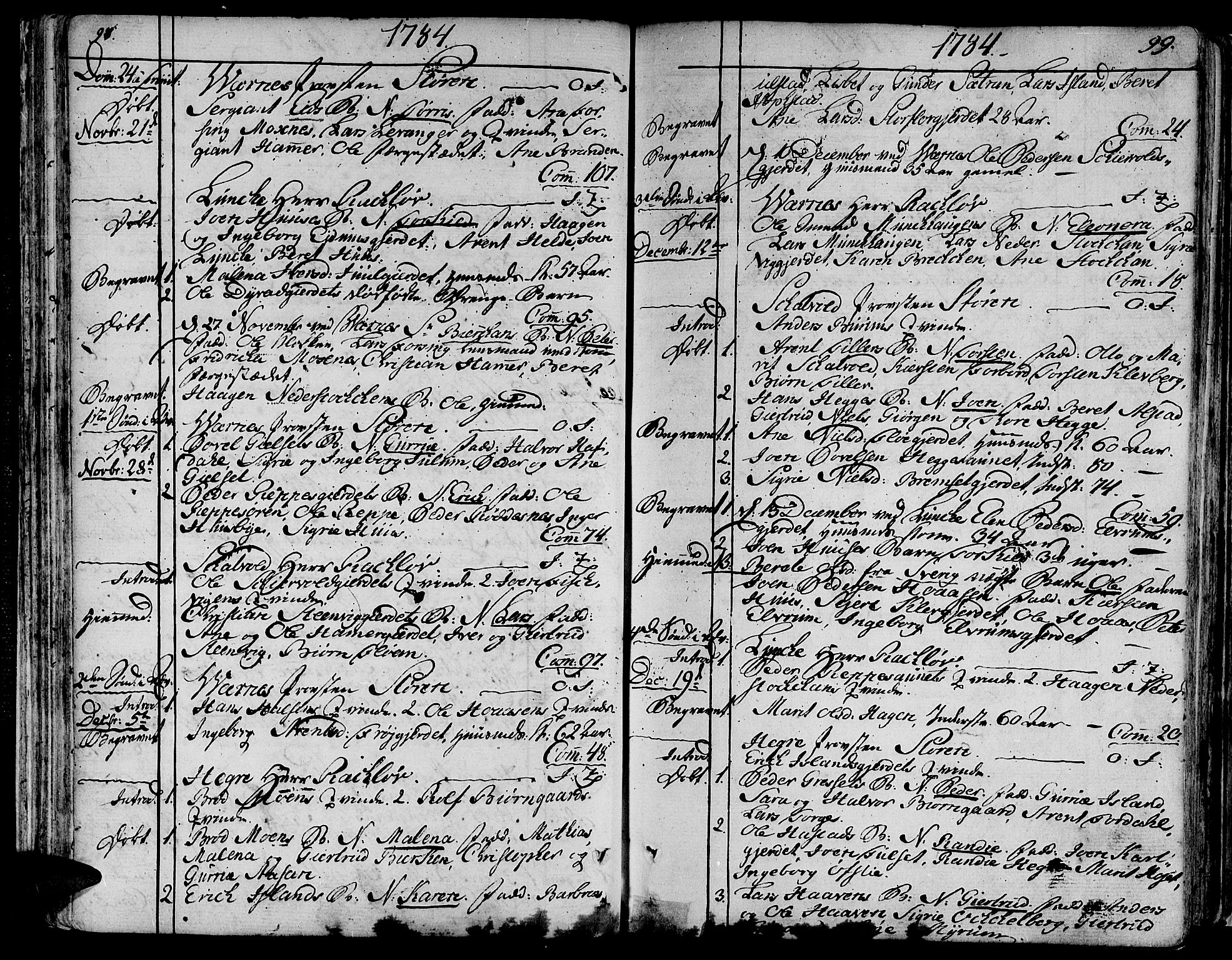 Ministerialprotokoller, klokkerbøker og fødselsregistre - Nord-Trøndelag, SAT/A-1458/709/L0059: Parish register (official) no. 709A06, 1781-1797, p. 98-99