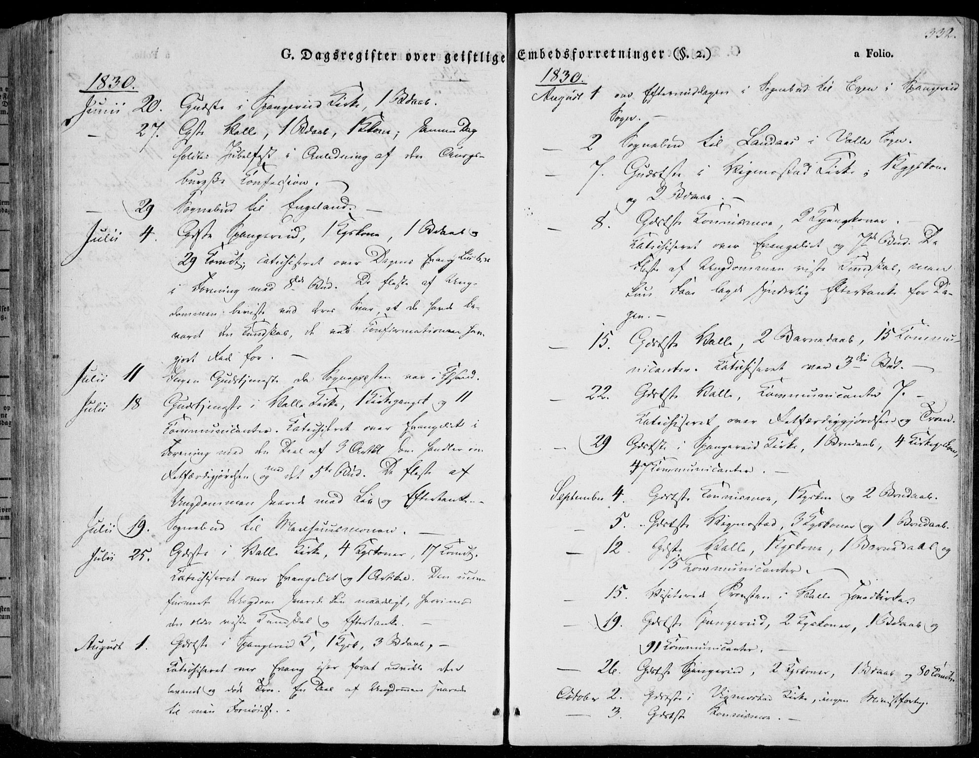 Sør-Audnedal sokneprestkontor, AV/SAK-1111-0039/F/Fa/Fab/L0006: Parish register (official) no. A 6, 1829-1855, p. 332