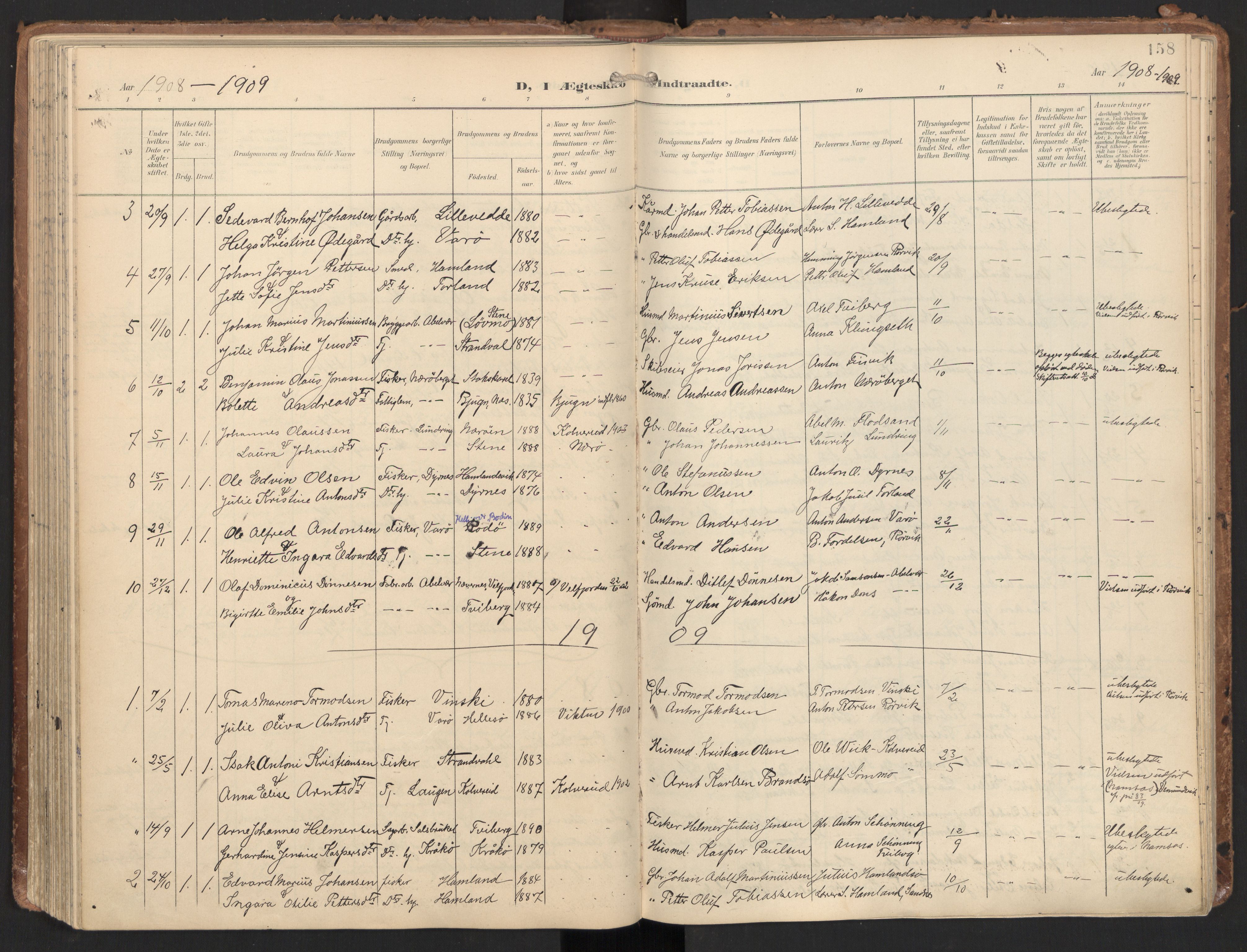 Ministerialprotokoller, klokkerbøker og fødselsregistre - Nord-Trøndelag, SAT/A-1458/784/L0677: Parish register (official) no. 784A12, 1900-1920, p. 158