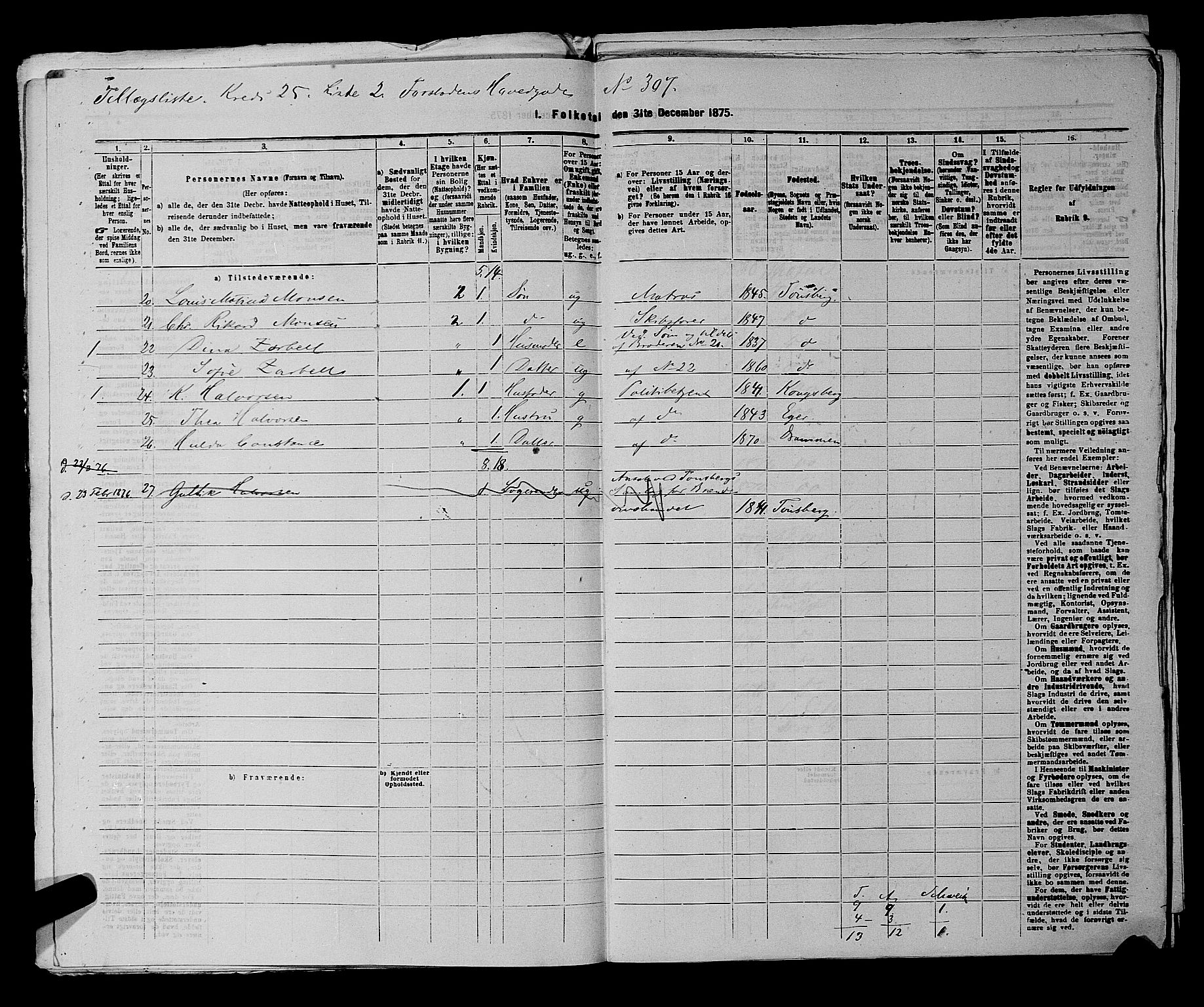 SAKO, 1875 census for 0705P Tønsberg, 1875, p. 778