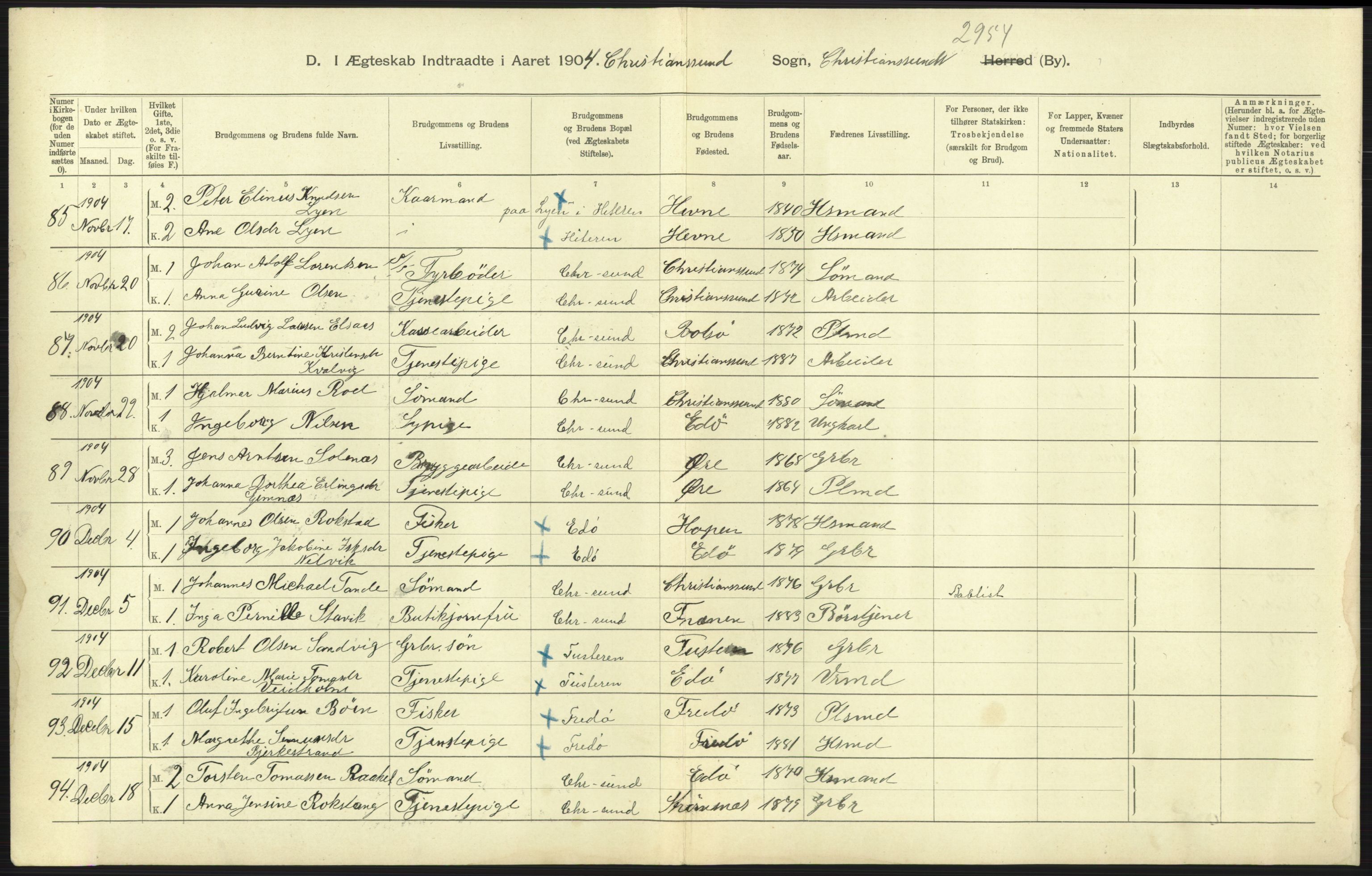 Statistisk sentralbyrå, Sosiodemografiske emner, Befolkning, AV/RA-S-2228/D/Df/Dfa/Dfab/L0016: Romsdals amt: Fødte, gifte, døde., 1904, p. 757