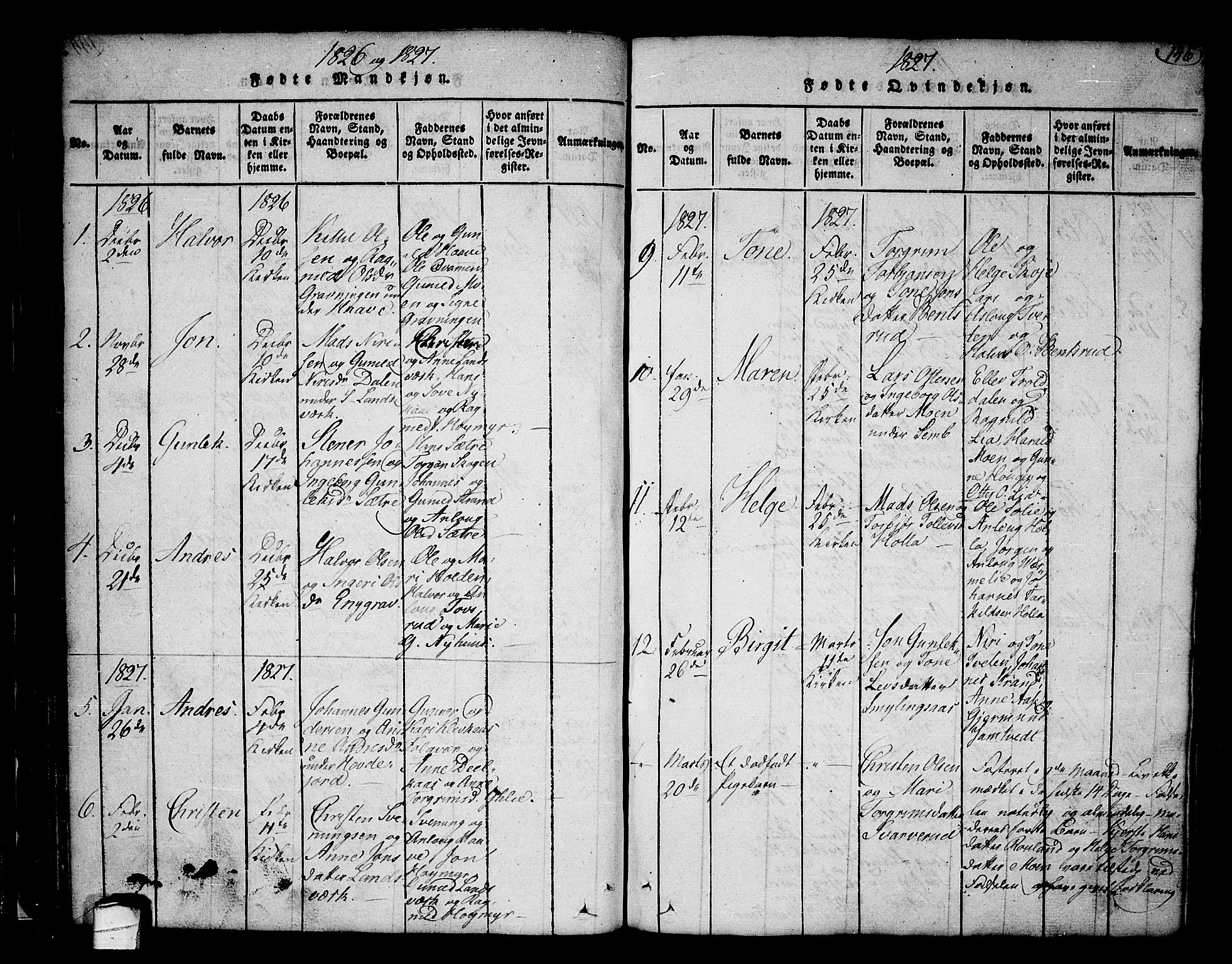 Heddal kirkebøker, AV/SAKO-A-268/F/Fa/L0005: Parish register (official) no. I 5, 1814-1837, p. 145-146