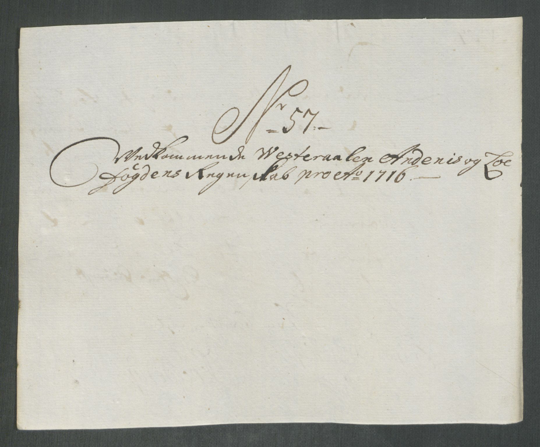 Rentekammeret inntil 1814, Reviderte regnskaper, Fogderegnskap, AV/RA-EA-4092/R67/L4682: Fogderegnskap Vesterålen, Andenes og Lofoten, 1716, p. 280