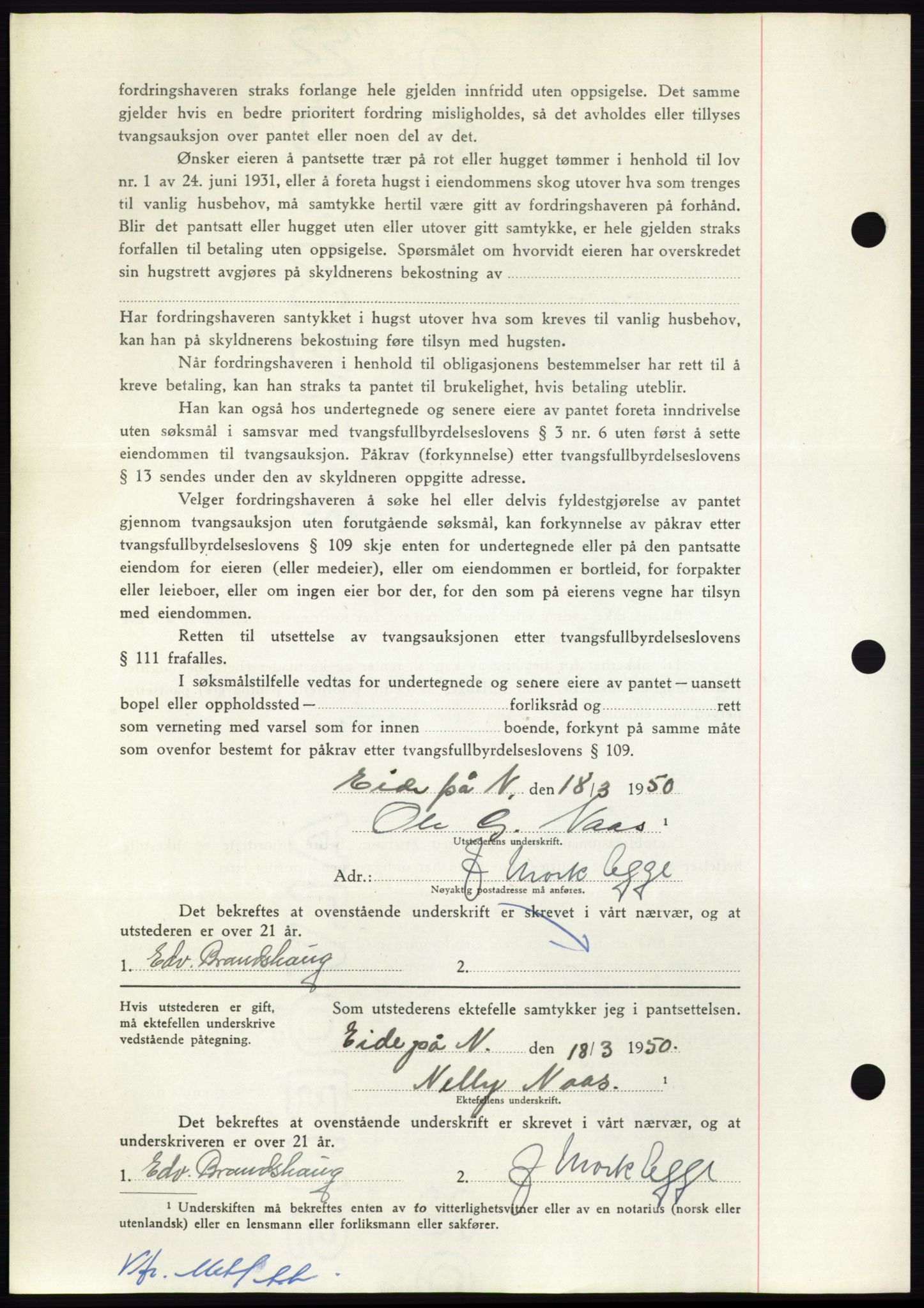 Nordmøre sorenskriveri, AV/SAT-A-4132/1/2/2Ca: Mortgage book no. B104, 1950-1950, Diary no: : 949/1950