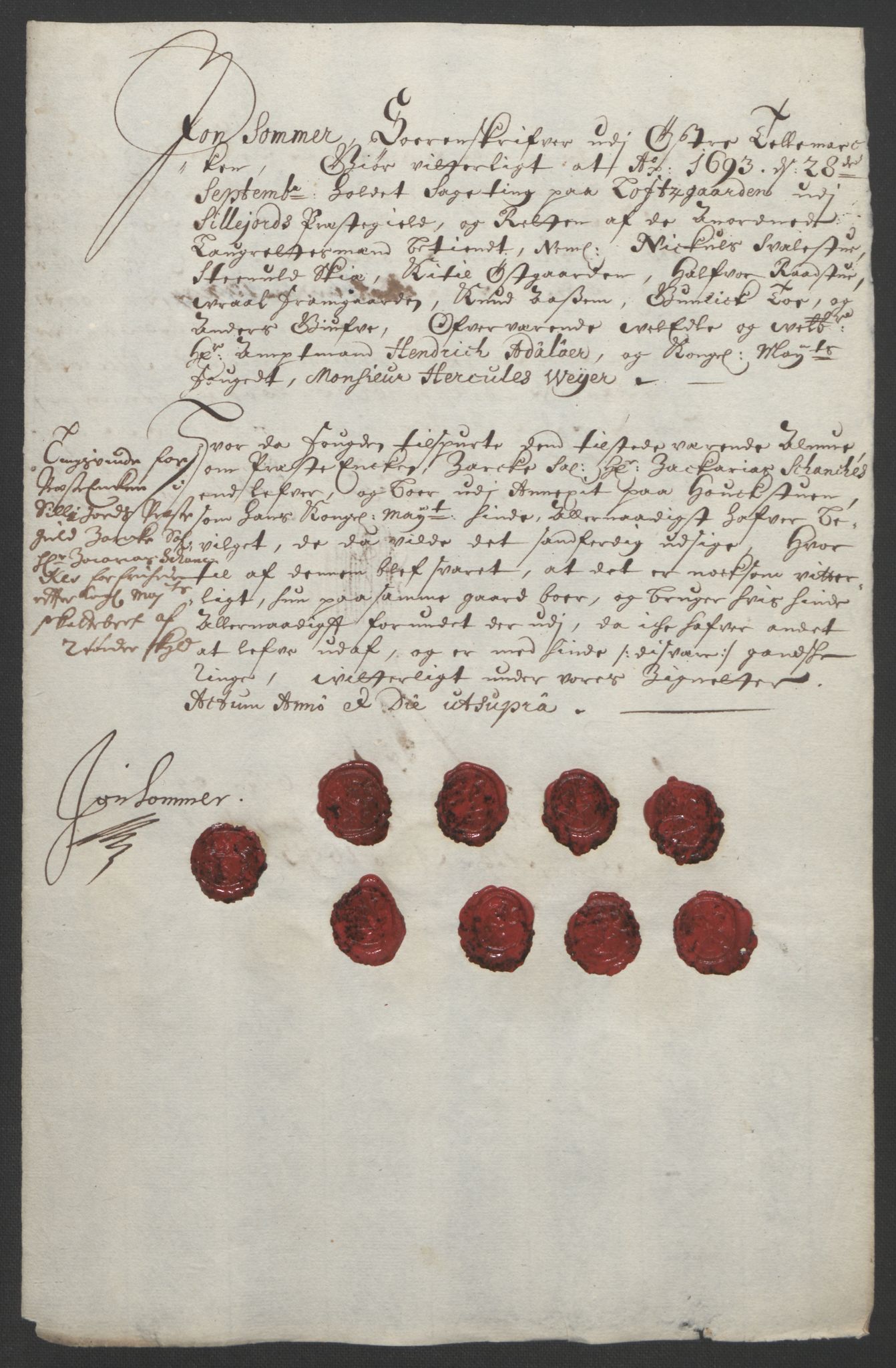 Rentekammeret inntil 1814, Reviderte regnskaper, Fogderegnskap, AV/RA-EA-4092/R35/L2091: Fogderegnskap Øvre og Nedre Telemark, 1690-1693, p. 323