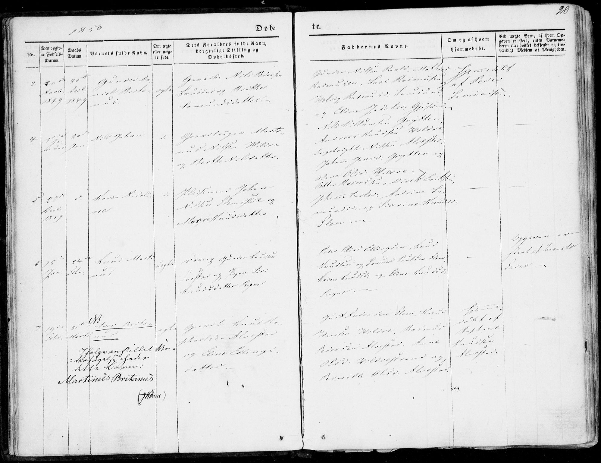 Ministerialprotokoller, klokkerbøker og fødselsregistre - Møre og Romsdal, AV/SAT-A-1454/536/L0497: Parish register (official) no. 536A06, 1845-1865, p. 20