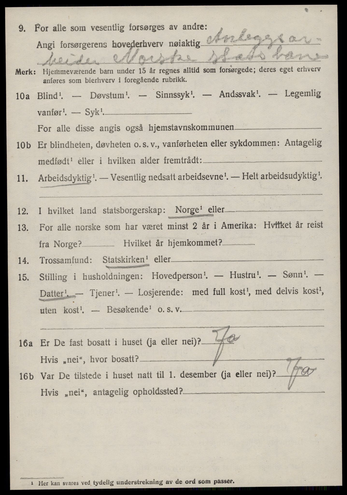 SAT, 1920 census for Grytten, 1920, p. 5825