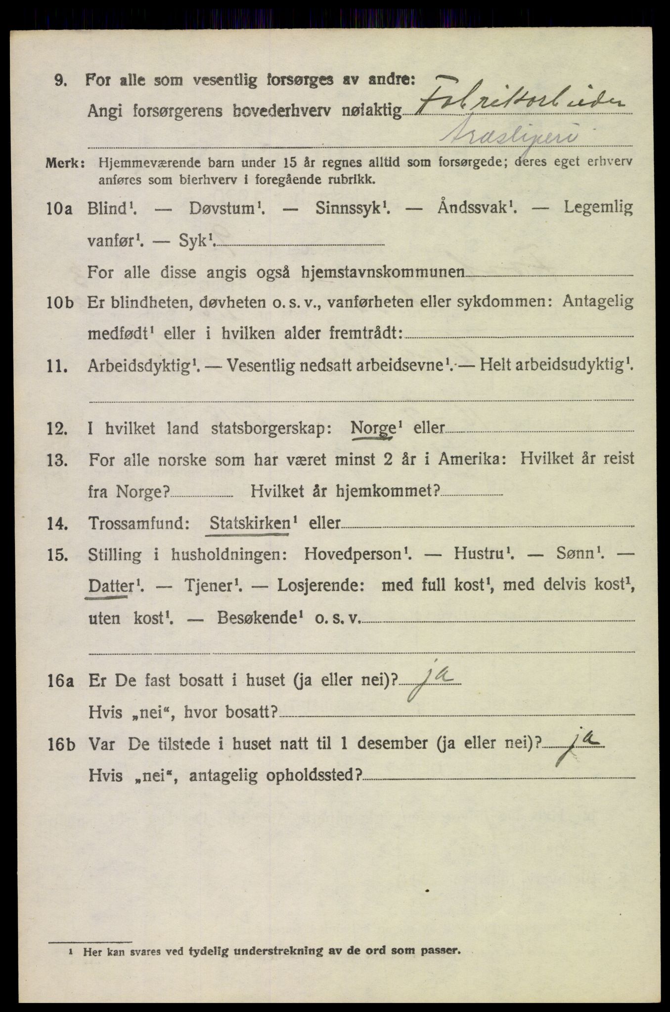 SAH, 1920 census for Fåberg, 1920, p. 3891