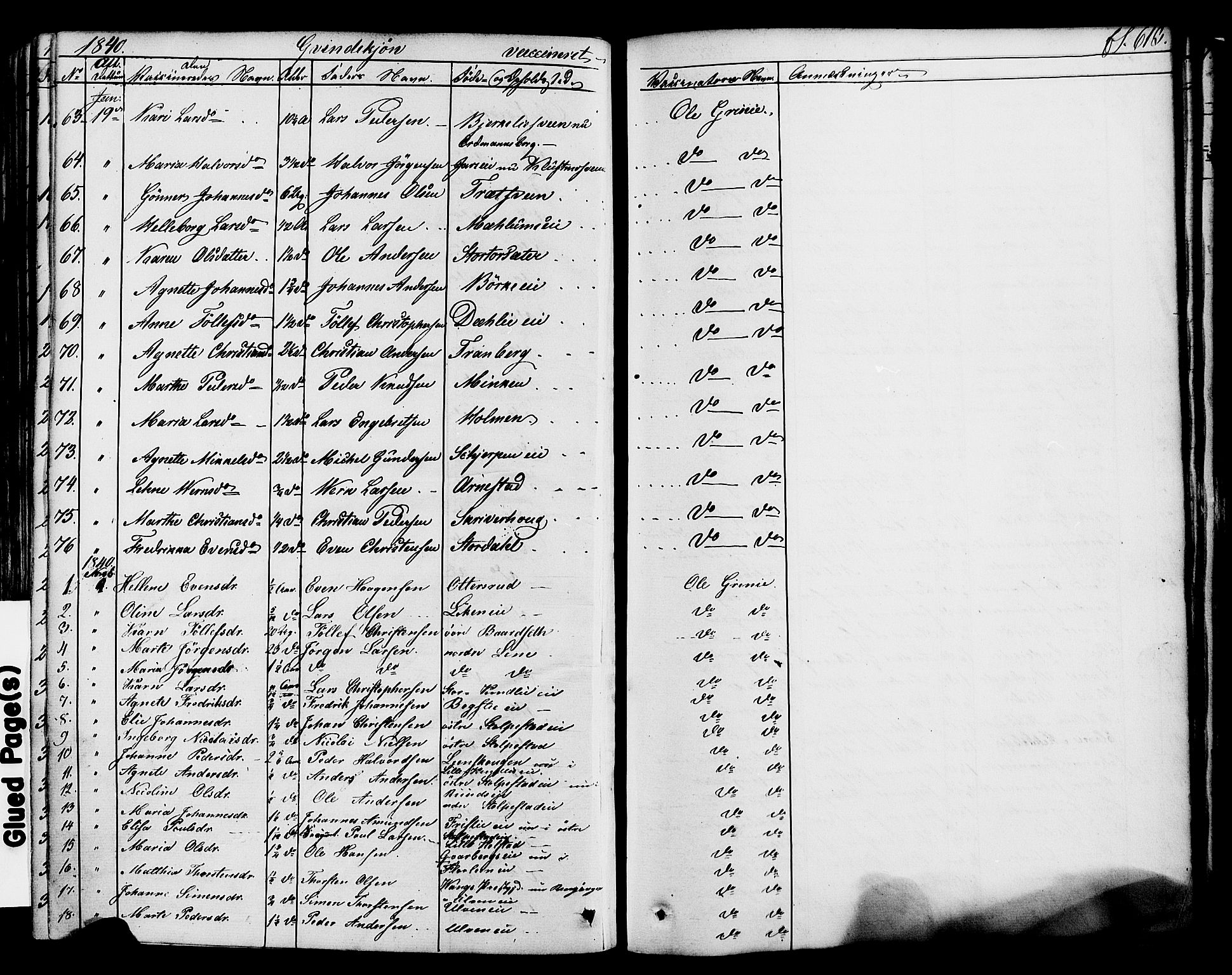 Ringsaker prestekontor, AV/SAH-PREST-014/K/Ka/L0008: Parish register (official) no. 8, 1837-1850, p. 613