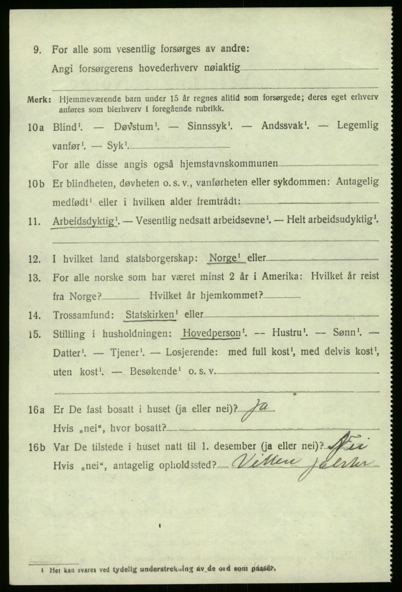 SAB, 1920 census for Jølster, 1920, p. 3581